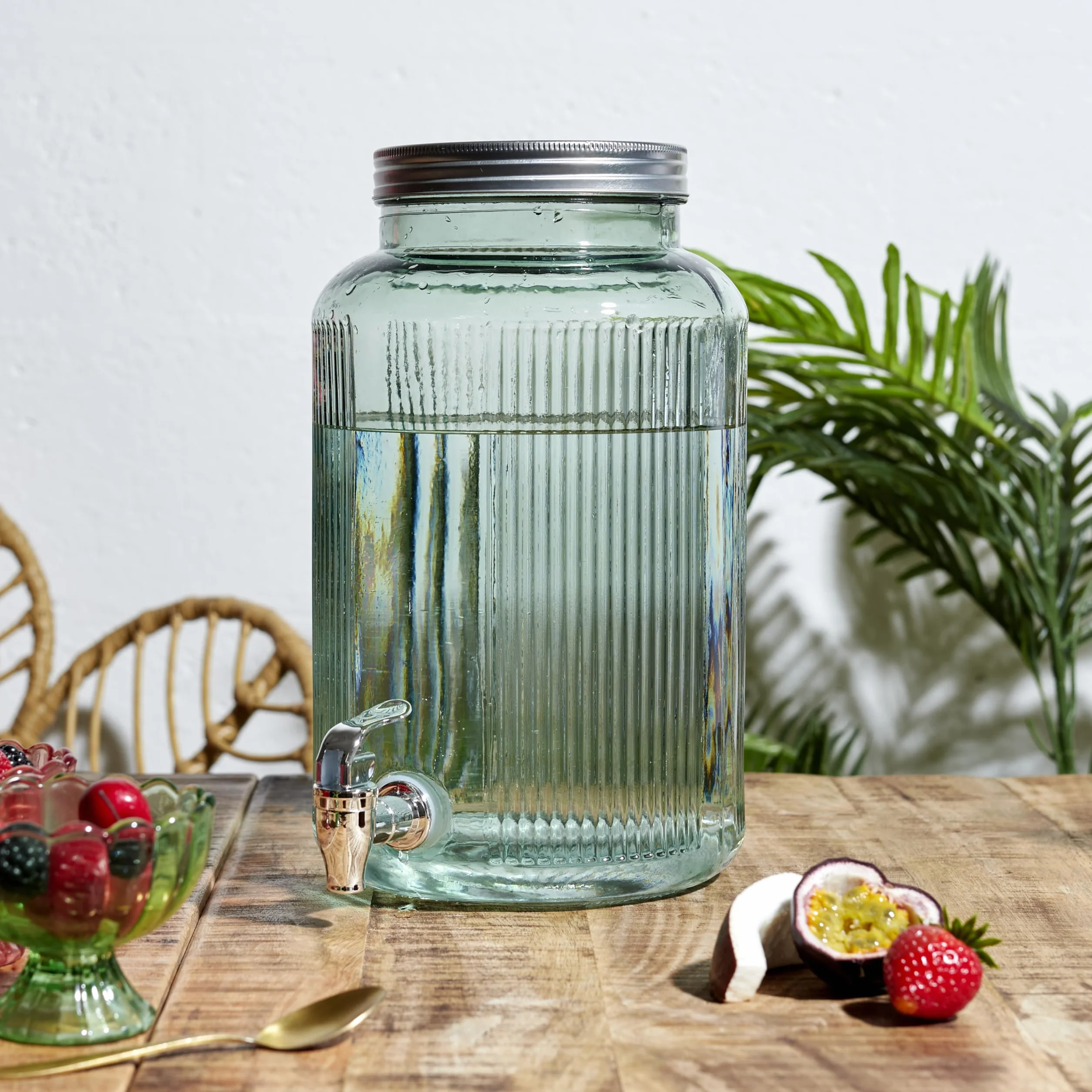 COOK CONCEPT KA0495 Fuente de Vidrio de Color 5L para Bebidas y Aperitivos Cócteles Cervezas Zumos