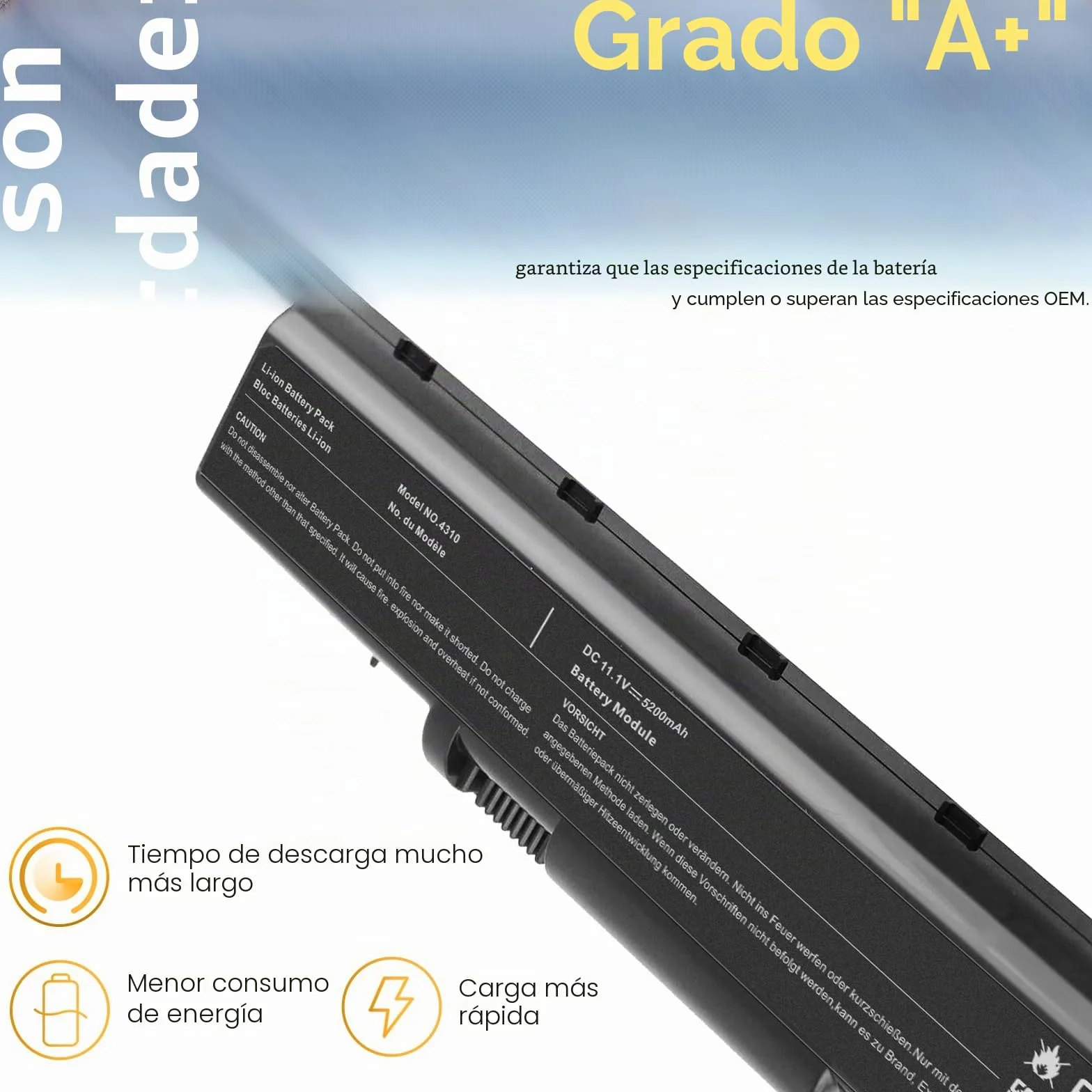ARyee AS07A51 - Batería compatible con Acer Aspire 5235 5335 4220 4710 5542G 5738G 5740G 4710G 4720G 4240 AS07A75 AS07A72 AS07A71 AS07A52 AS07A52 AS07A55 1
