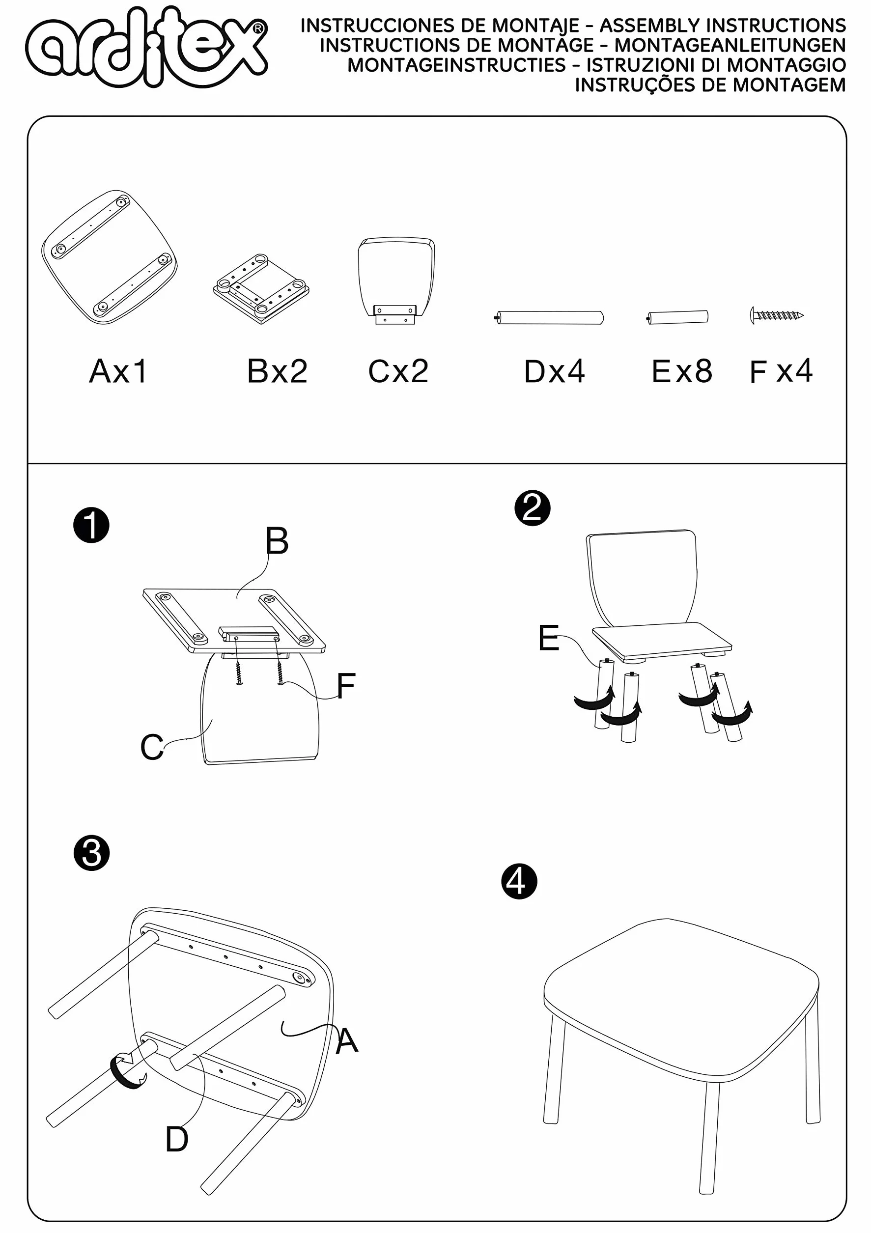 ARDITEX Set de Mesa y 2 Sillas Infantiles de Madera Mickey Mouse 50x50x44 cm