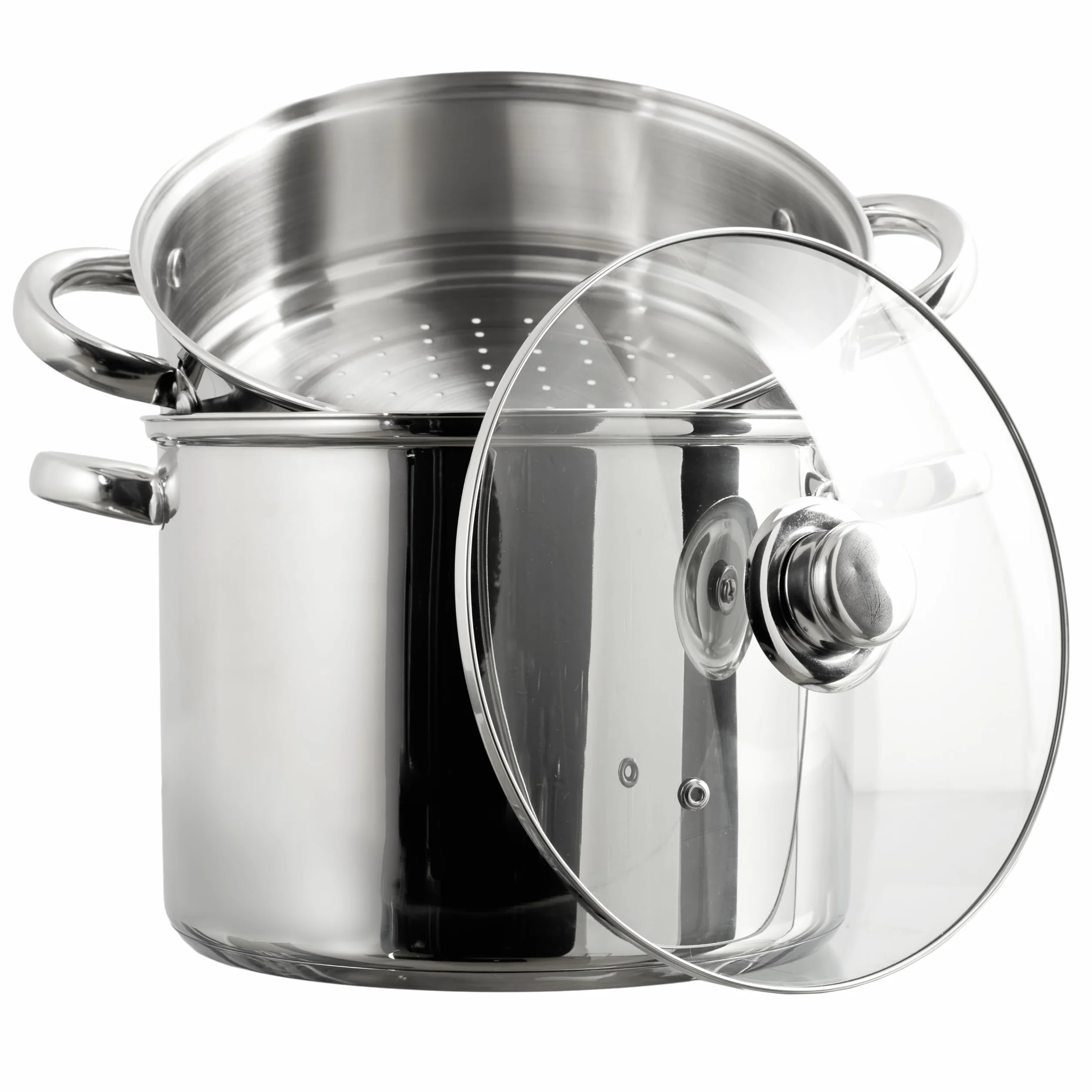 COOK CONCEPT KC0004 Olla de Metal con Tapa de Vidrio 7L Compatible con Todo Tipo de Fuegos y Horno