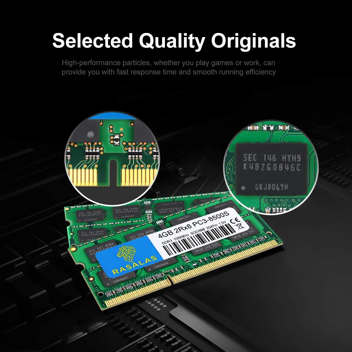 Rasalas 8GB Kit (2 x 4GB) PC3-8500S 1067MHz 1066MHz DDR3 8500 PC3-8500 SODIMM RAM Upgrade for Late 2008, Early/Mid/Late 2009, Mid 2010