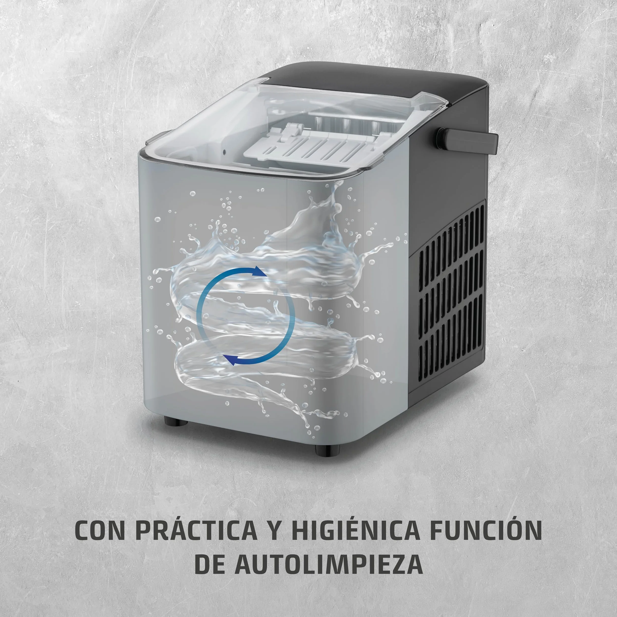 CASO IceChef compacta, máquina de cubitos de hielo para encimera, 1 L tanque, 12 kg/24h