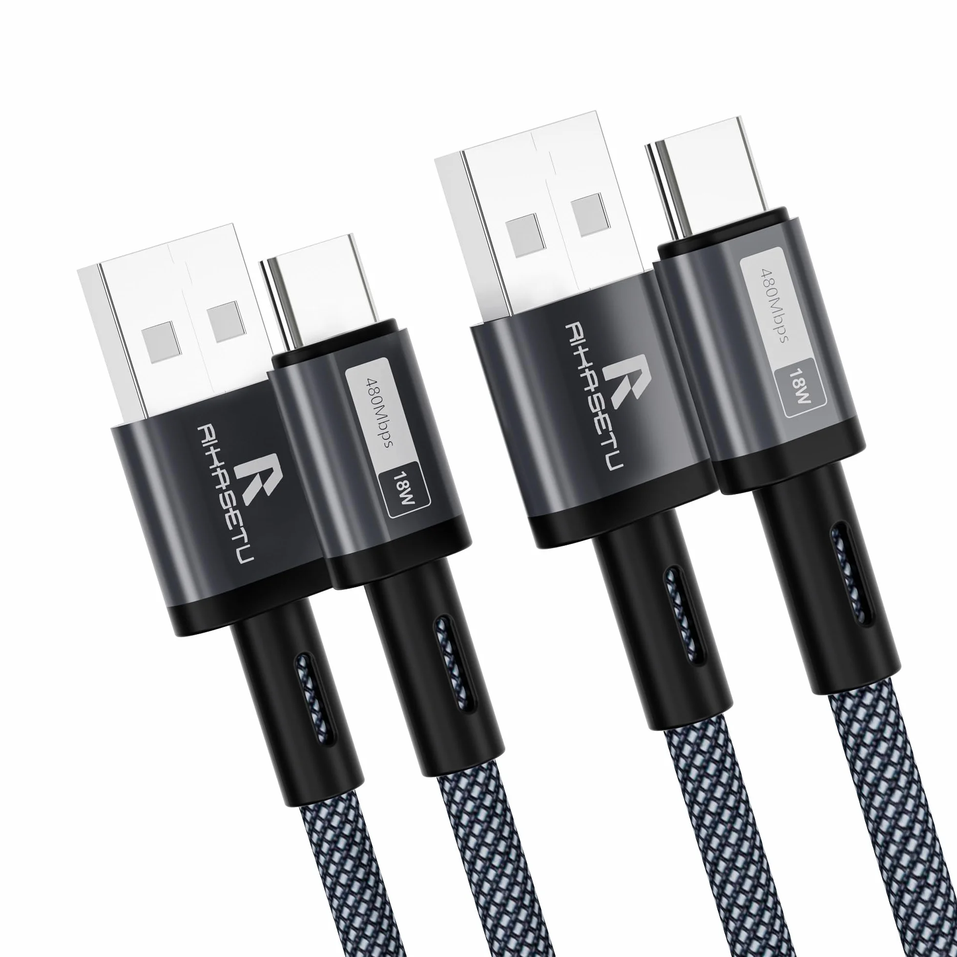 Cable USB C, [Paquete de 2 unidades] Cable USB A USBC de carga rápida de nailon trenzado tipo C, cables USB C compatibles con iPhone 16/15 Series, Galaxy S24/S23 y más dispositivos tipo C
