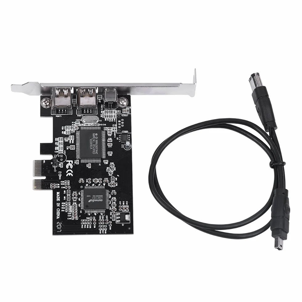 2.5Gbps PCI-E PCI Express FireWire de 3 Puertos 1394 (2 * 9 Pines+6 Pines) a IEEE 1394, Adaptador Tarjeta Controladora con Cable Firewire Tarjeta de Escritorio 800Mbps Tarjeta de Captura de Imagen HD