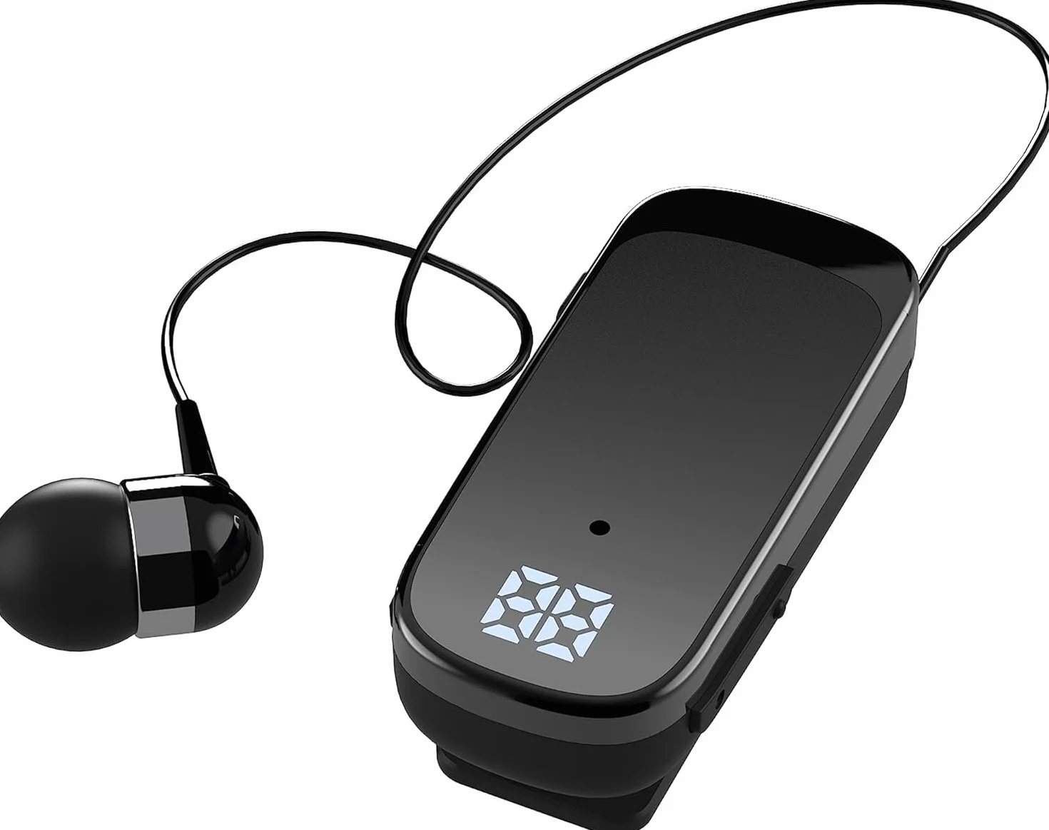 Auricular Bluetooth Business con Cable Retráctil Manos Libres, Negro