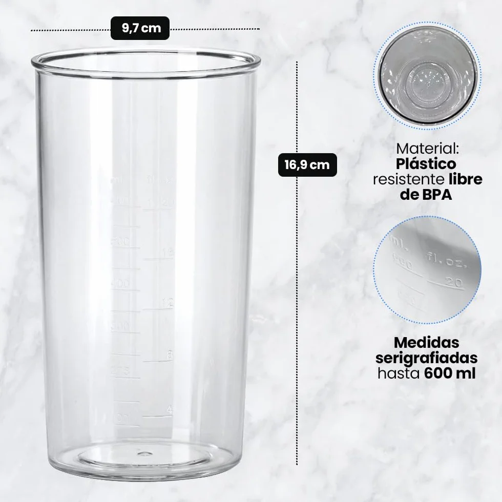 Anakel Home Vaso Medidor Transparente para Batidoras de Mano