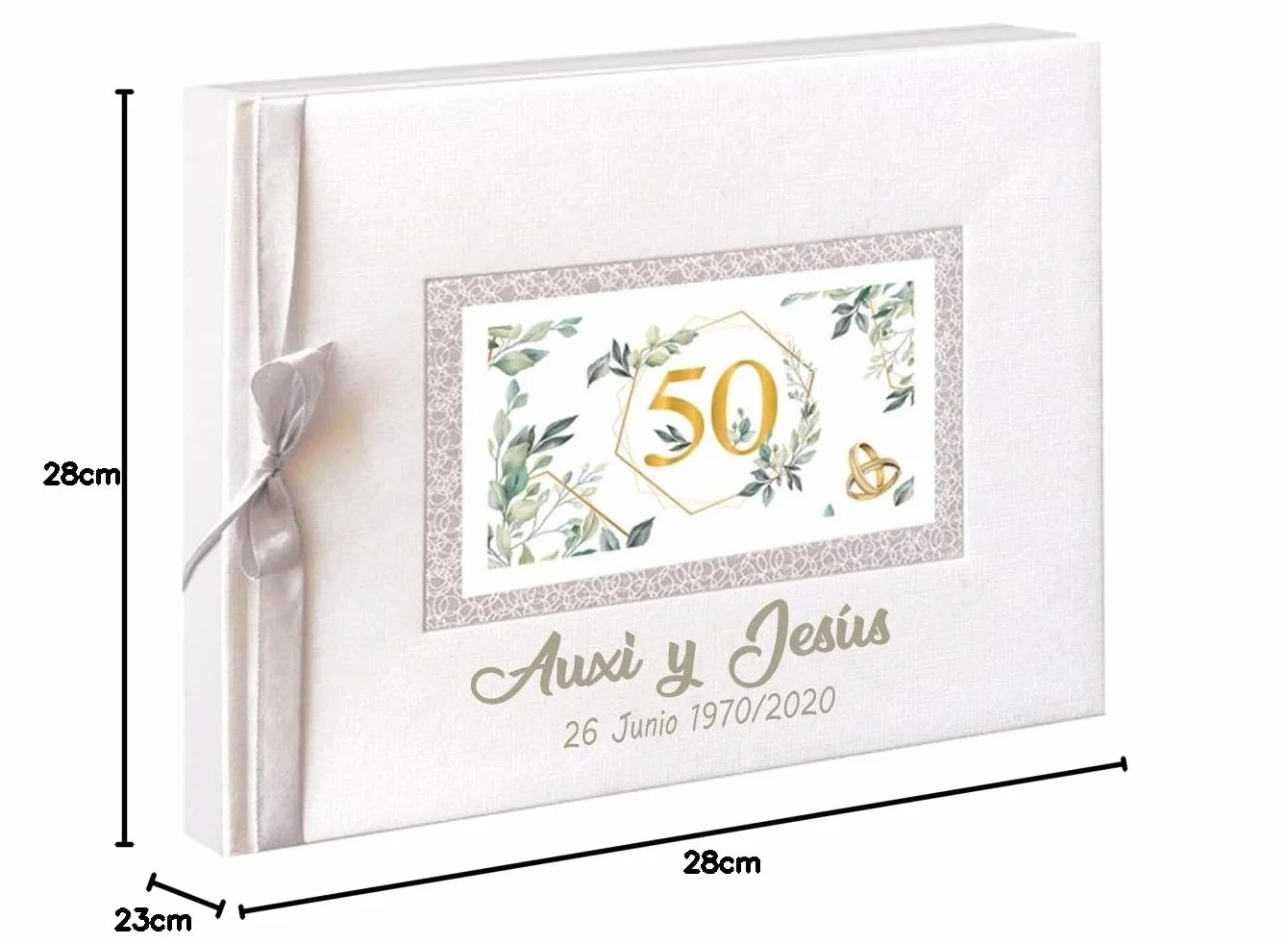 Libro de firmas para bodas de Oro PERSONALIZADO con nombres y fechas grabado en la portada