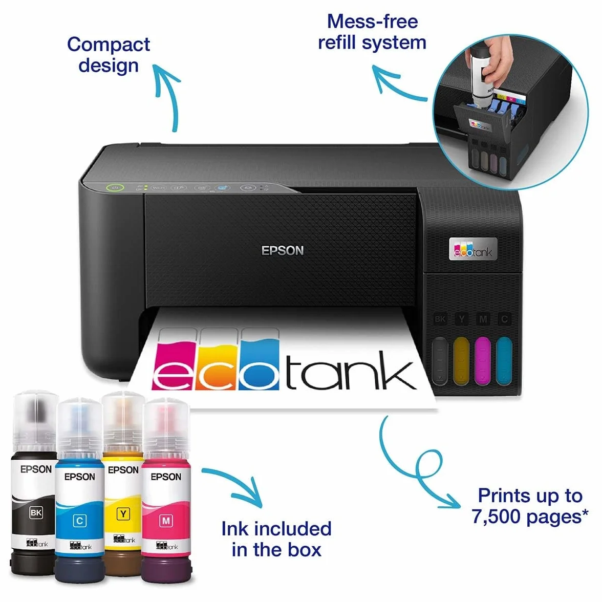 Epson EcoTank ET-2860 Ad inchiostro A4 5760 x 1440 DPI 33 ppm Wi-Fi (EcoTank ET-2860)