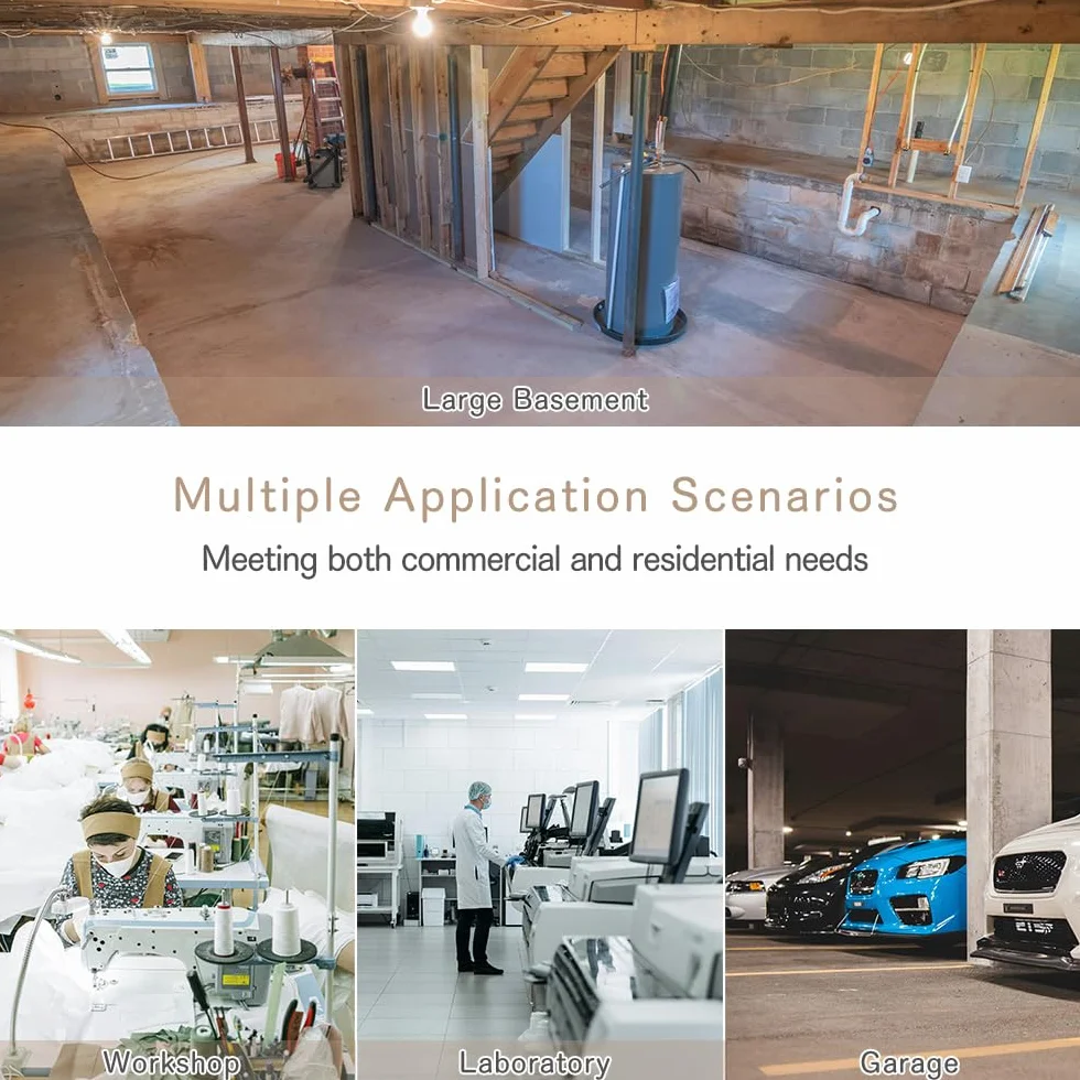 Deshumificadores de Humedad Profesional 70L/Día Deshumidificador Electrico Control Automático Temporizador 24h