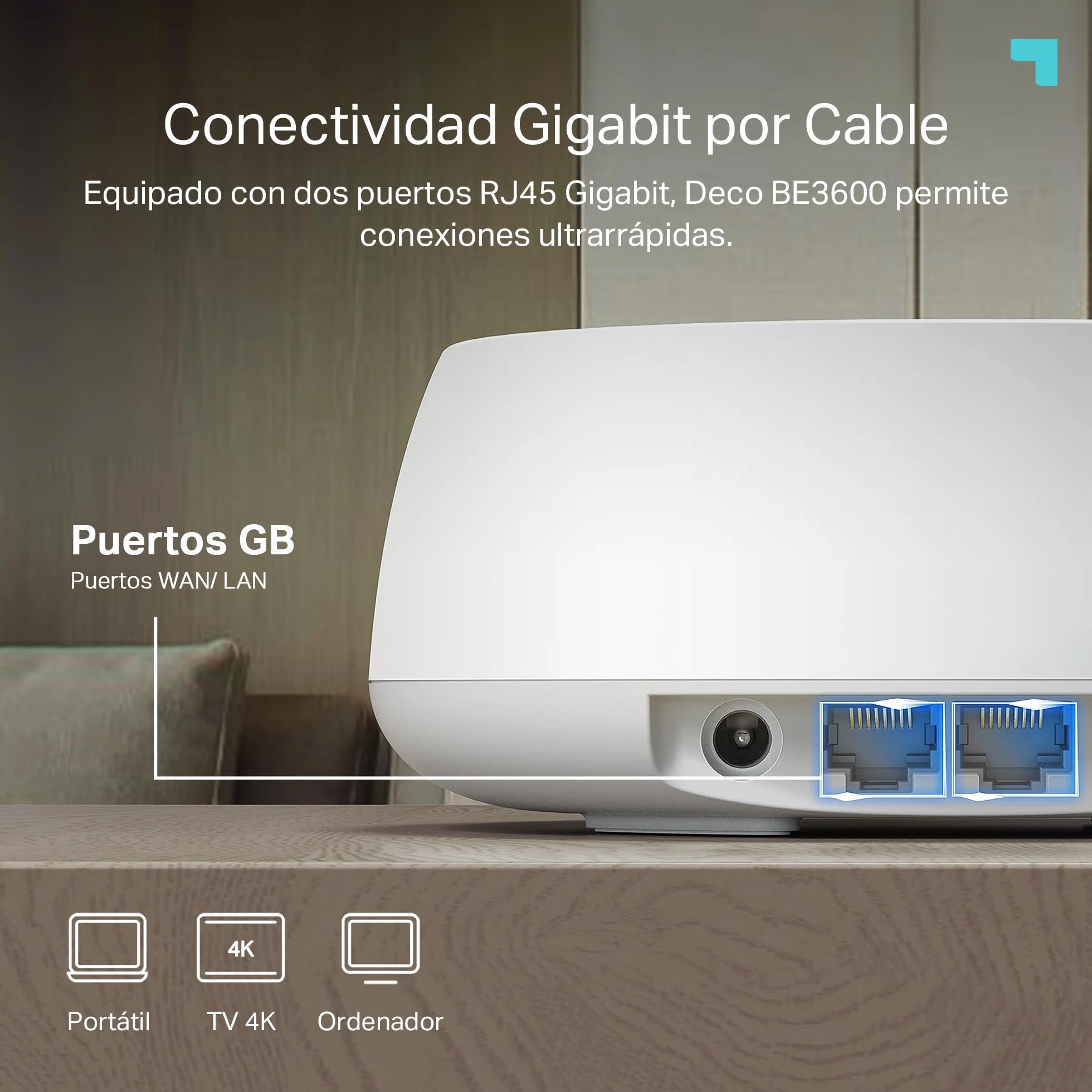 TP-Link Deco BE3600 (3-Pack) – Mesh Wi‑Fi 7 de Doble Banda hasta 3,6 GB/s, backhaul híbrido inalámbrico y por Cable, MLO, 2 Puertos Gigabit por Unidad, Seguridad HomeShield