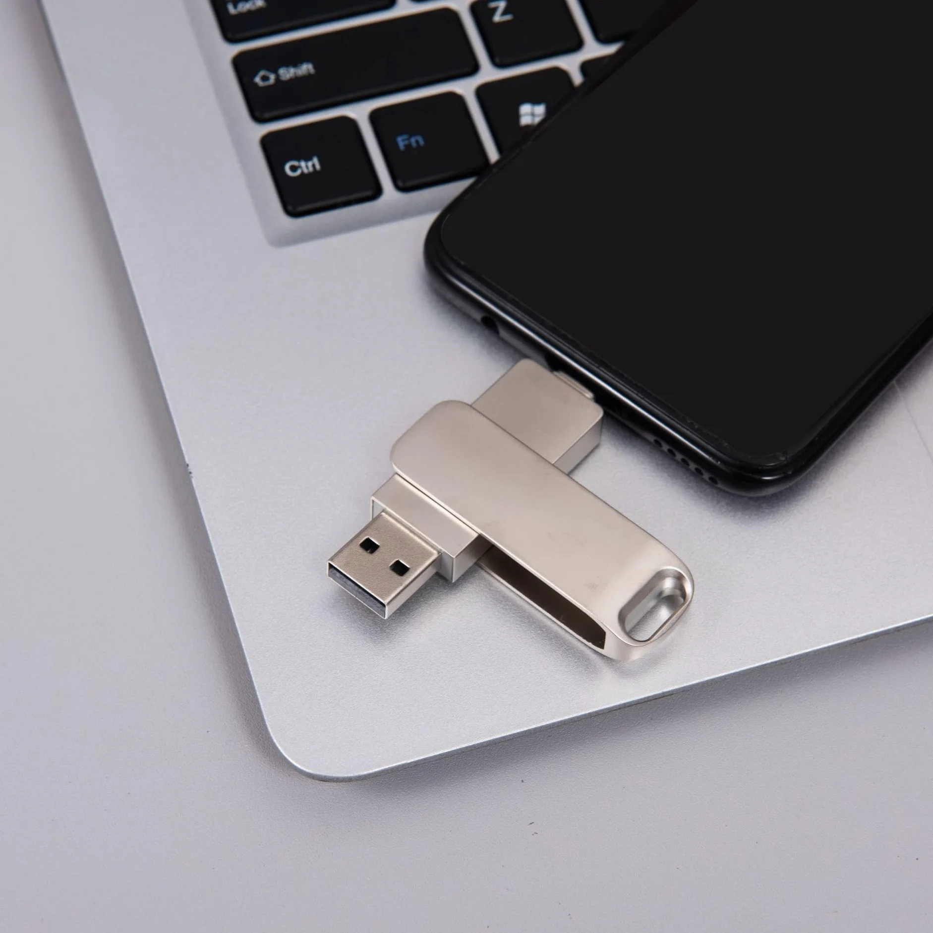 Memoria USB 512GB, Pen Drive USB C 2 en 1 OTG Dual Flash Drive Metal Memory Stick para PC, Tabletas, Macbook, Estéreo de Automóvil, Smartphones,TV