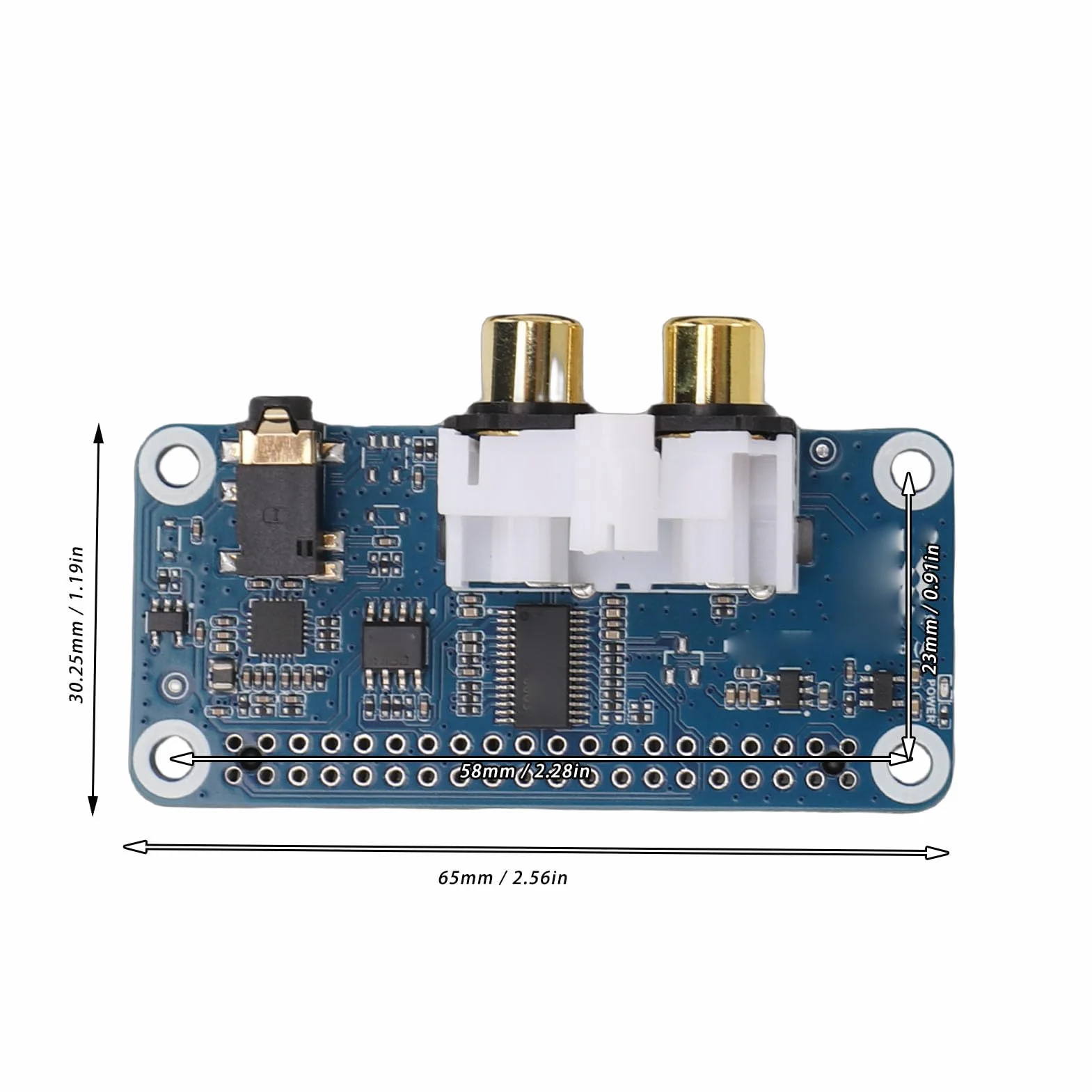 GOWENIC Placa de Sonido Profesional PCM5122 DAC con Puerto de Auriculares de 3,5 Mm para RasPi 5 4B, 112dB SNR, Ideal para Amantes de la Música