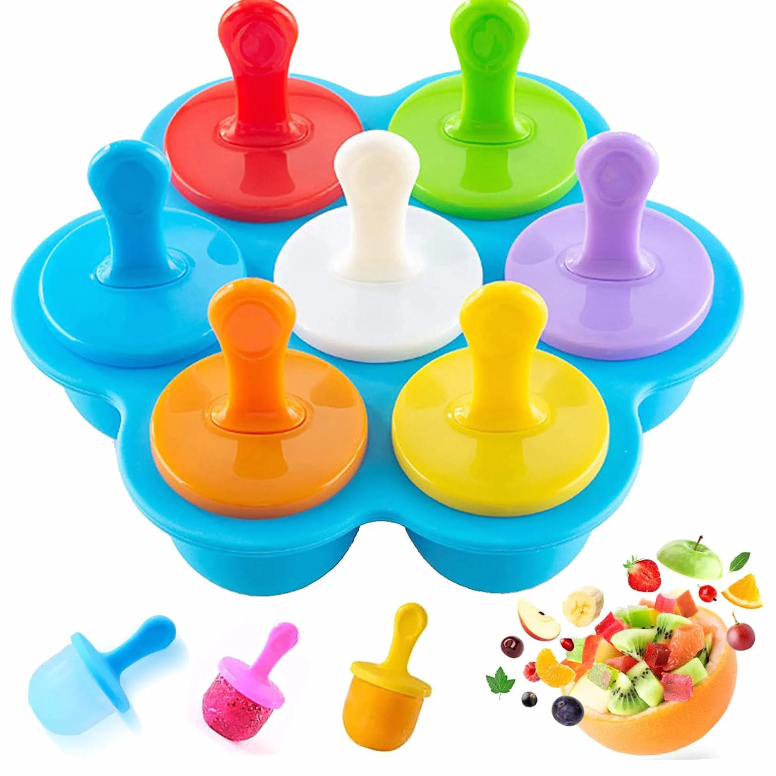 Multifuncional Moldes de Paletas,Mini Molde de Silicona,Mini Moldes Helados Silicona,Molde Paletas Ice Cream Mold para Alimentos para, Hielo, Chocolate, Paletas de Hielo, Helado