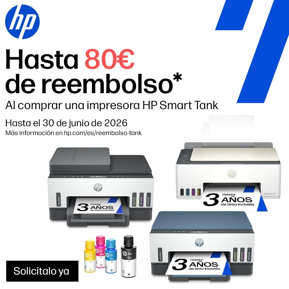 HP Smart Tank 6005, Impresora A4 Multifunción a Color, Inyección de Tinta, Wi-Fi de Doble Banda, Impresión automática a Doble Cara, Escáner, Copiadora, Smart App, Tinta incluida hasta 3 años