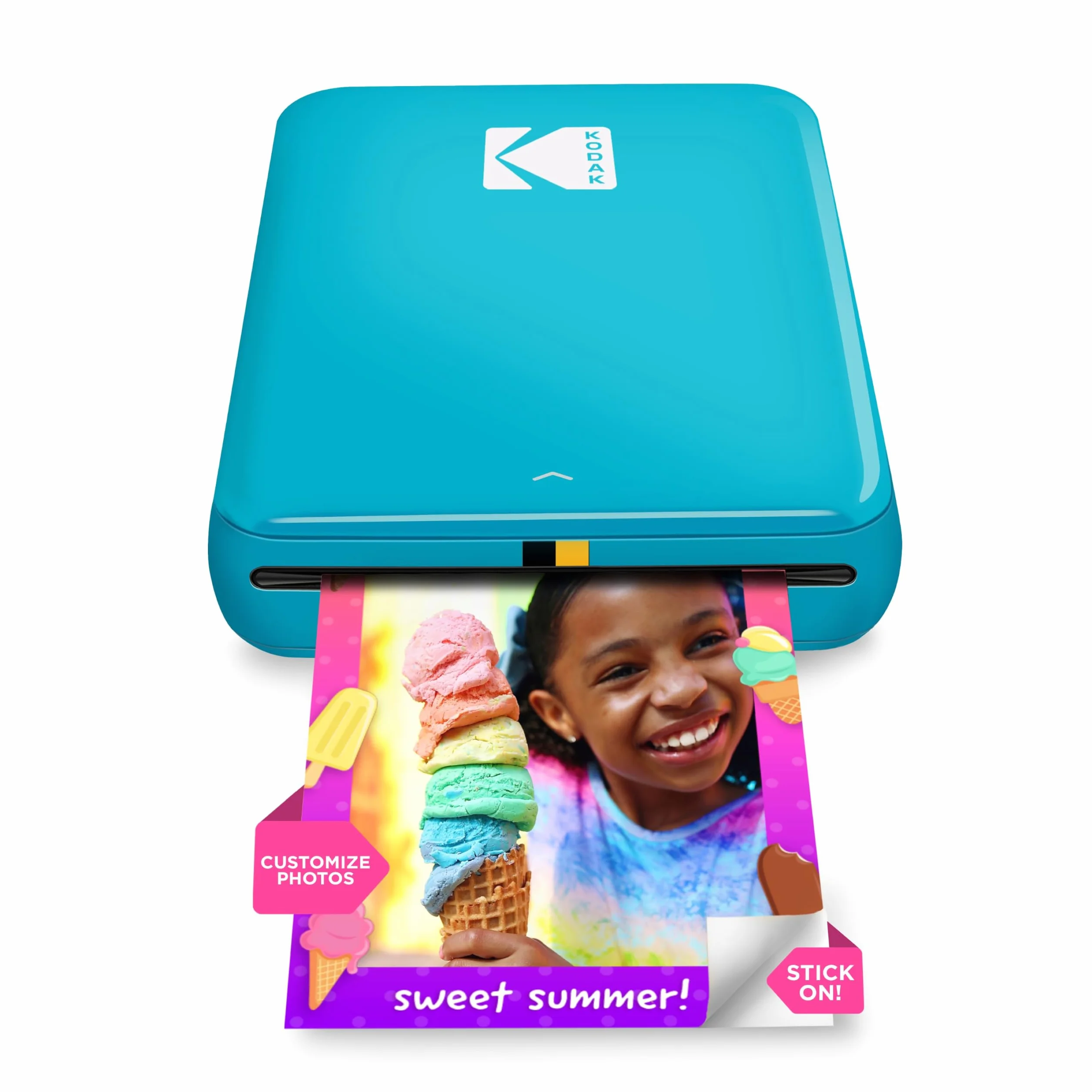 KODAK Step Impresora de fotos instantánea para smartphone - Mini portátil inalámbrica en color - Fotos adhesivas Zink 2x3” - Bluetooth compatible con iOS y Android - App de edición divertida - Azul