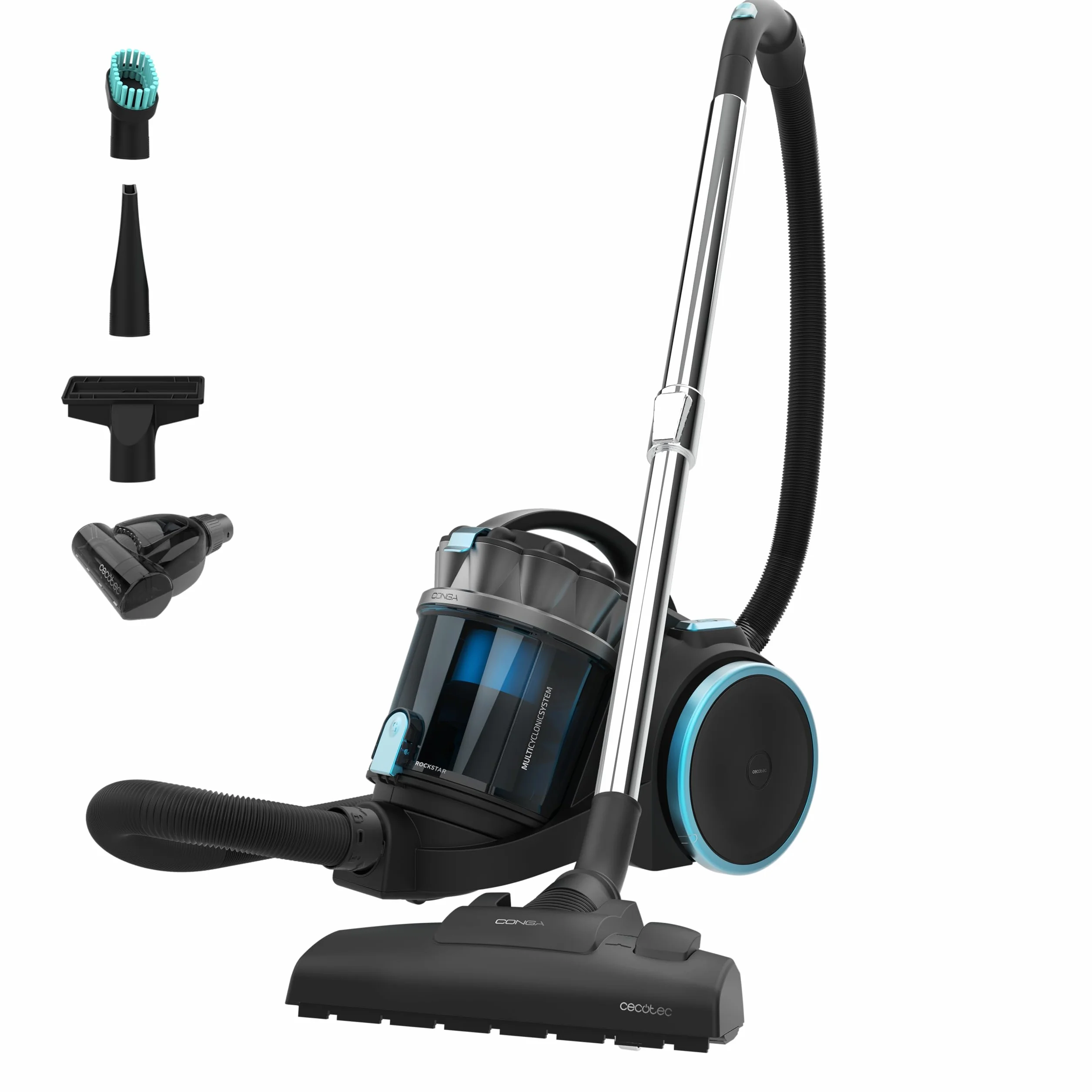 Cecotec Aspirador de Trineo sin Bolsa Conga Rockstar Multicyclonic XXL Animal 800 W 20 kPa 4 L
