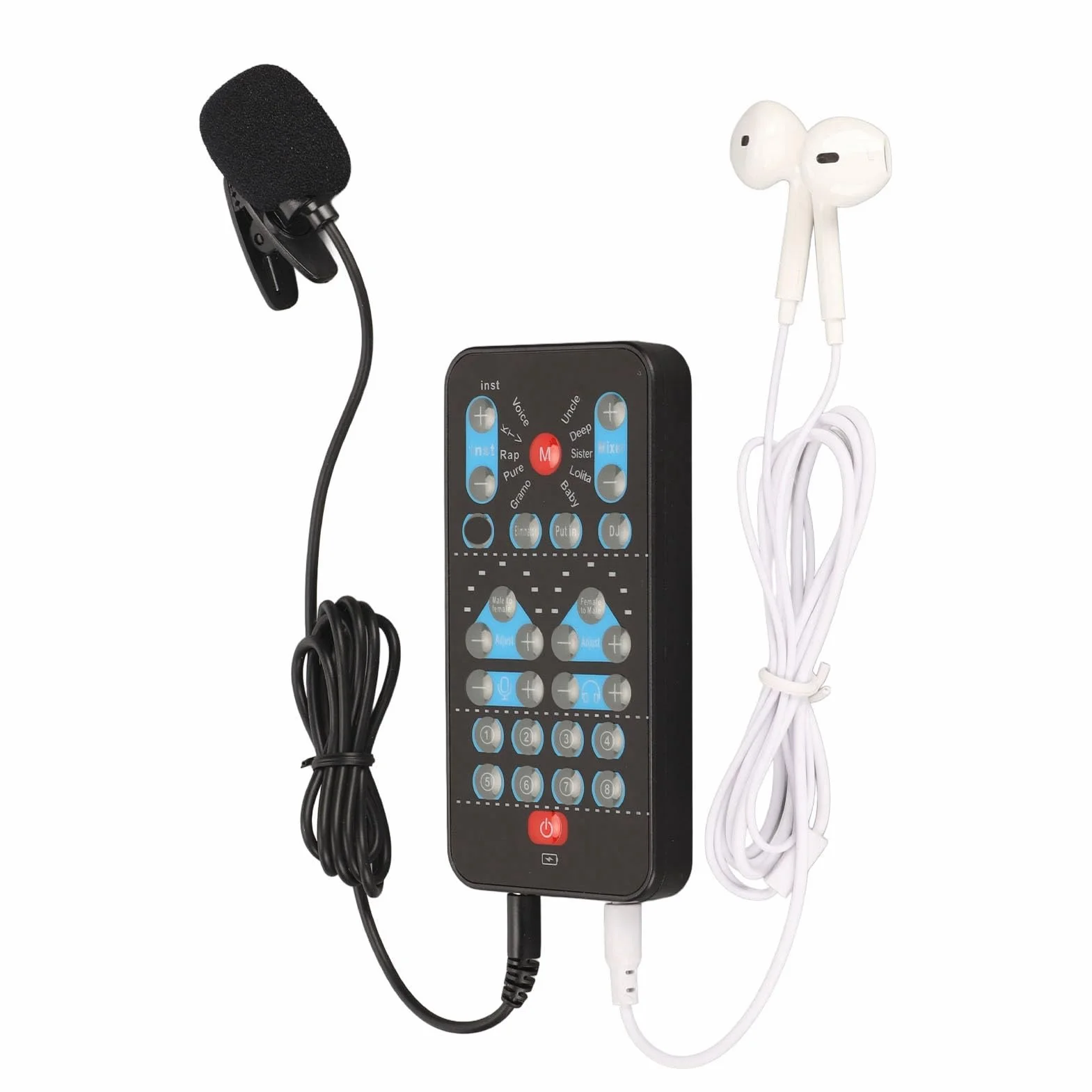 Cambiador de Voz de Mano, Tarjeta de Sonido de Mano, Dispositivo Cambiador de Voz Mini con 8 Efectos de Sonido Fijos, Dispositivo Cambiador de Voz Mini, Cambiador de Voz Ghostface