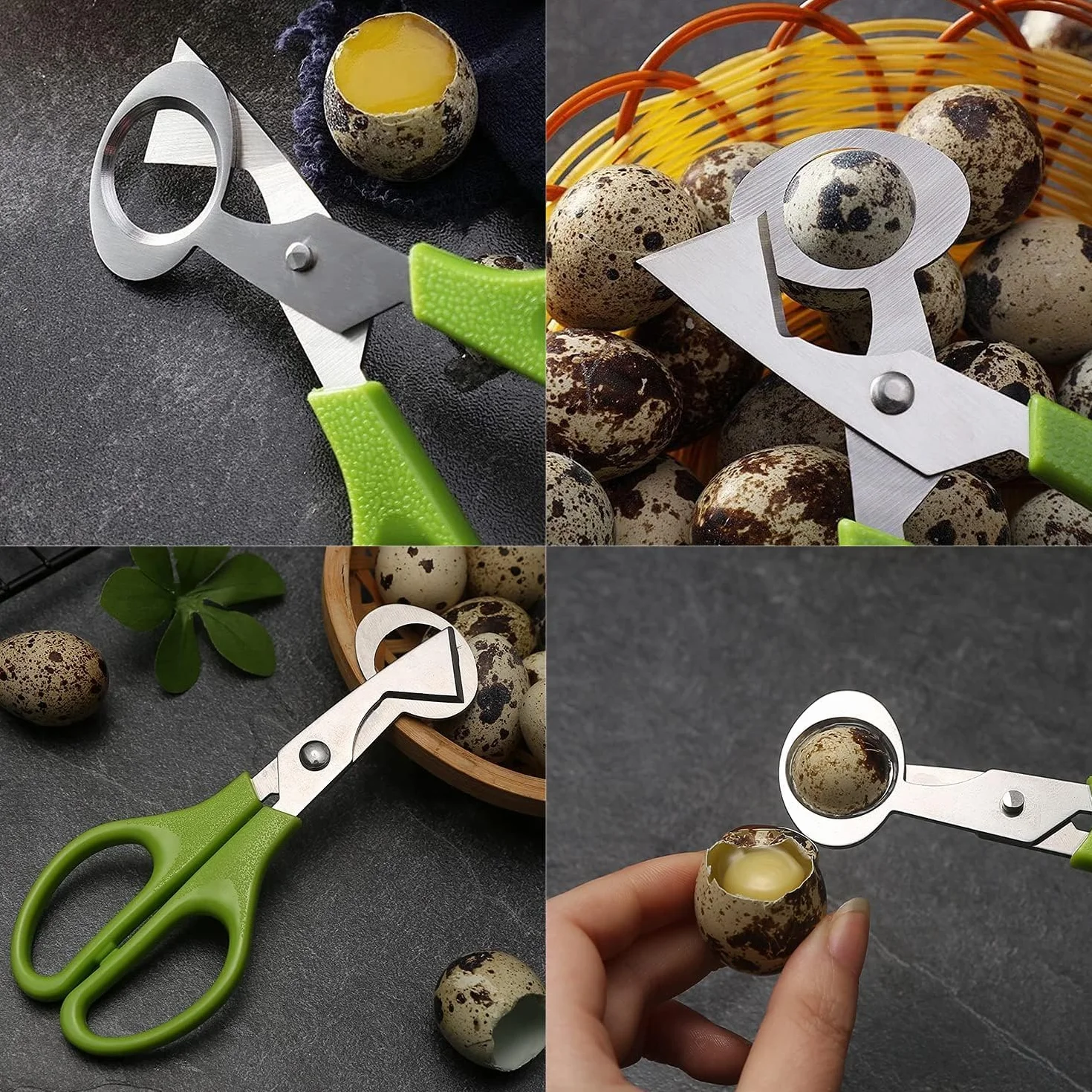 Tijeras de huevo de codorniz cortador de acero inoxidable herramienta de cocina abridor de cáscara