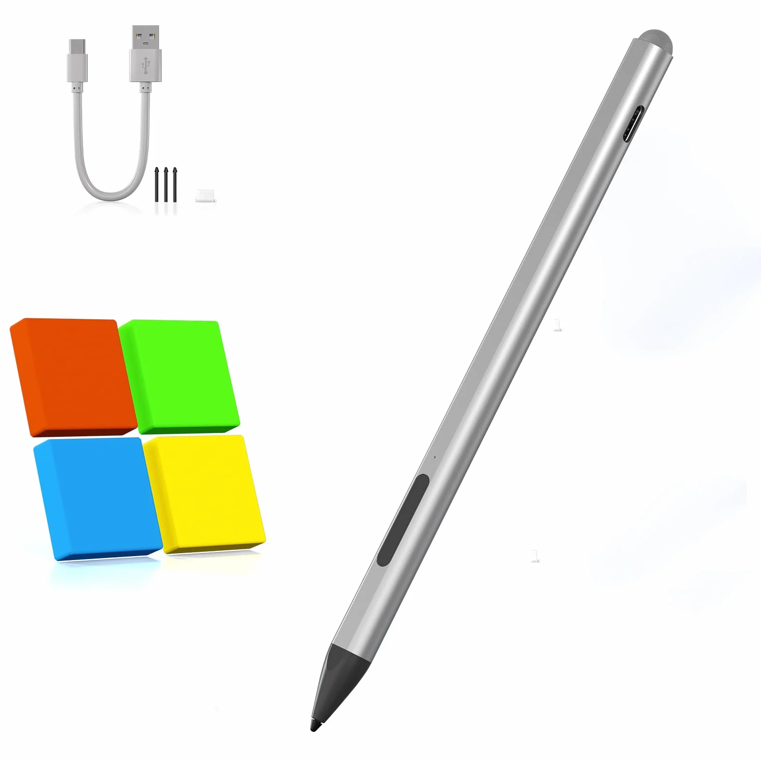 Microsoft Surface Pro Pencil - Lápiz óptico para Surface Pro 12/11/9/10/8/X/7/6/5/4/3 con 4 Puntas, 4096 Control más Fino, rechazo de la Palma de la Mano, Surface Stylus para Surface Go 3/Go 2/Boo