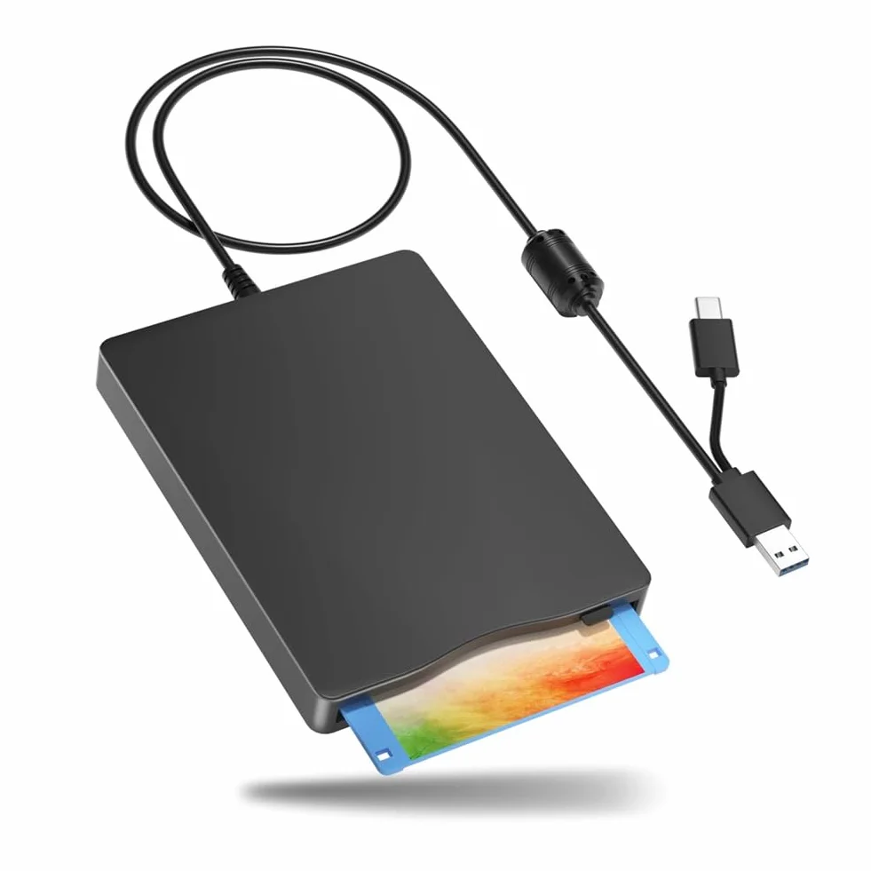Lector de disquetes, disco externo de 3,5 pulgadas con USB tipo C, lector de disquetes FDD portátil para ordenador portátil