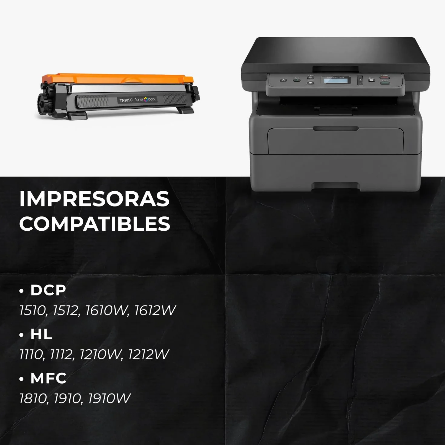 TONER PACK TN1050 Cartuchos de Tóner Compatible para Brother DCP-1510 HL-1110 HL-1210W HL-1212W DCP-1510 DCP-1610W DCP-1612W MFC-1810 MFC-1910W (4 Unidades)