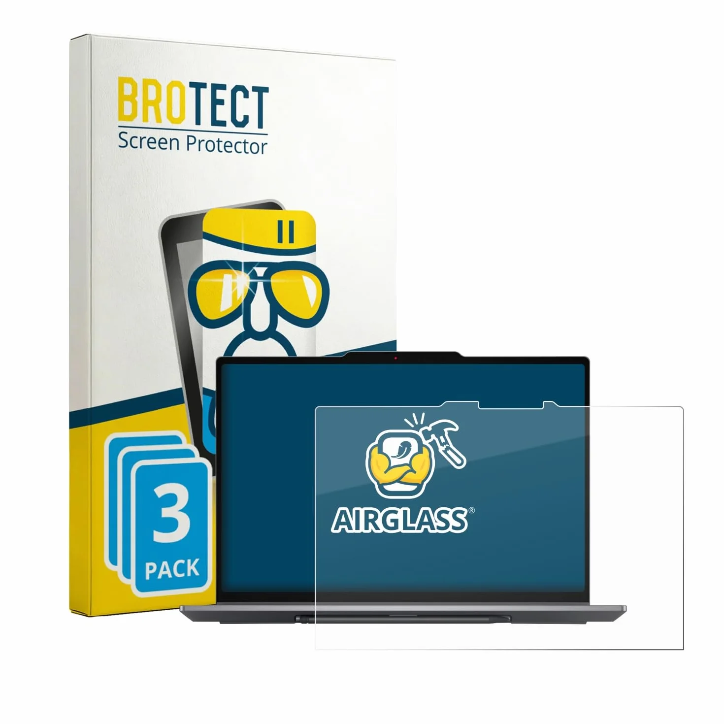 BROTECT Protector Pantalla Cristal para Lenovo ThinkPad X1 2-in-1 Gen 11 Aura Edition Protector Vidrio (3 Unidades) - [Dureza 9H, Anti-Arañazos]