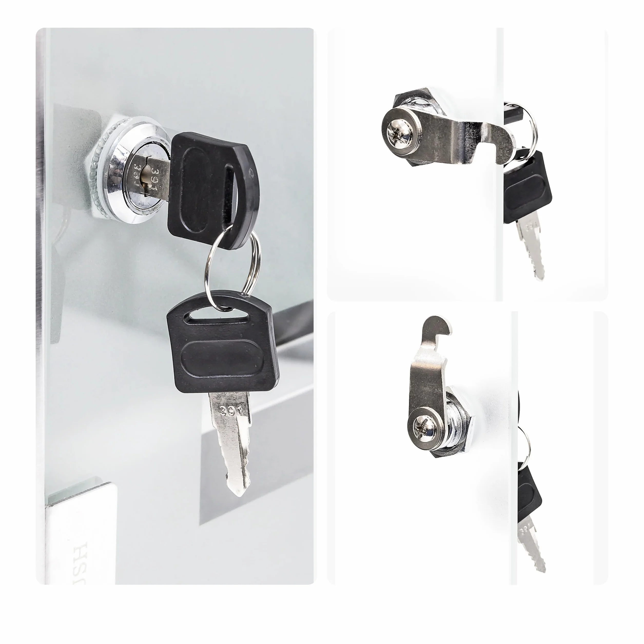 Botiquín acero inoxidable con llave seguridad, diseño moderno