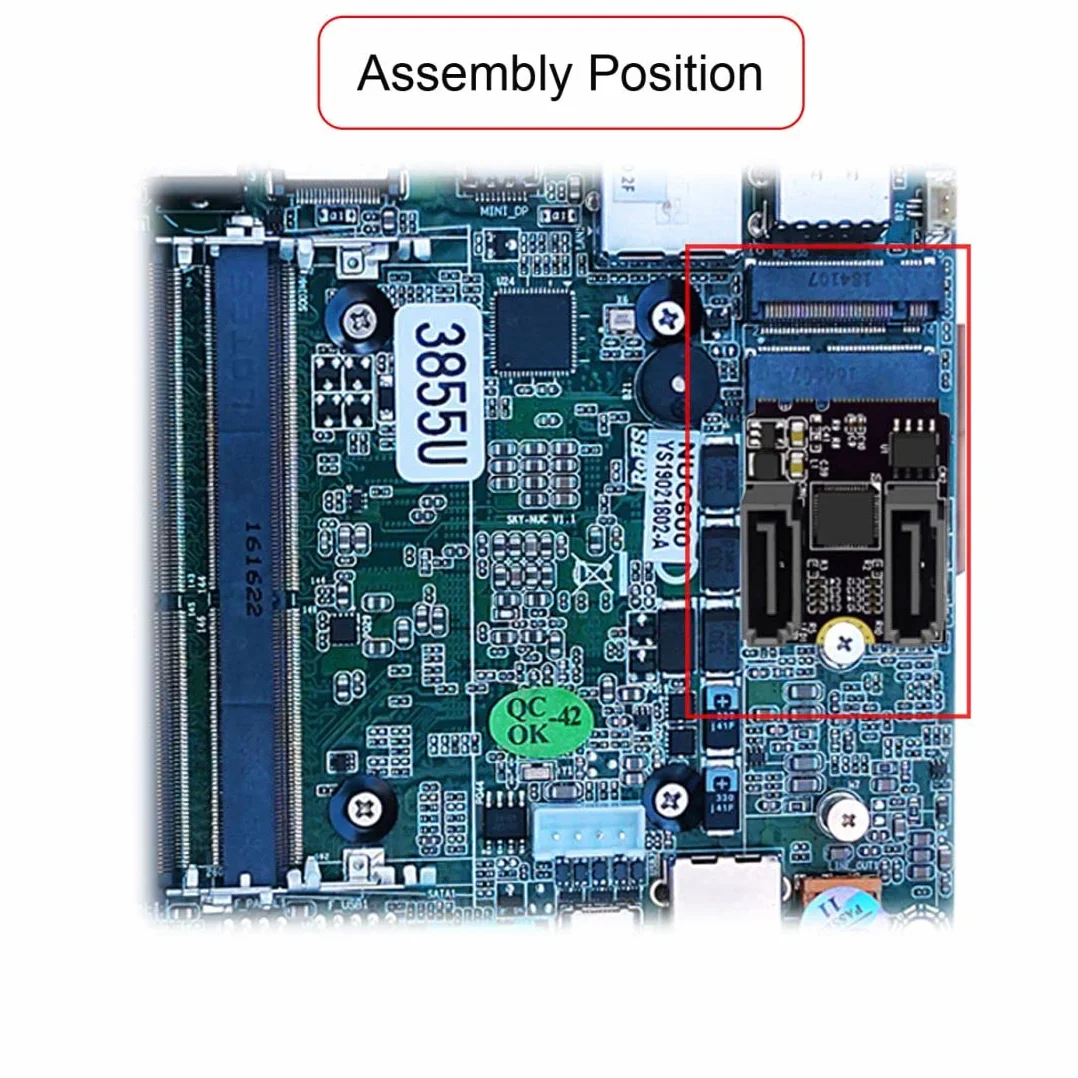 ChenYang Adaptador de tarjeta de extensión PCIE 3.0 M.2 (llave A+E) a 2 SATA 3.0 para tarjeta madre SATA de extensión de puerto de disco duro