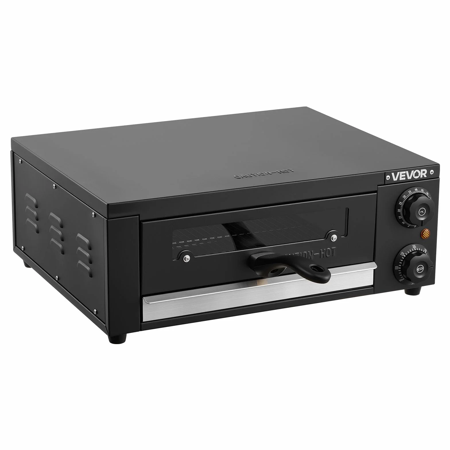 VEVOR Horno Eléctrico para Pizza, 1450W, 25-300°C, 475x536x187mm, Control de Tiempo y Temperatura