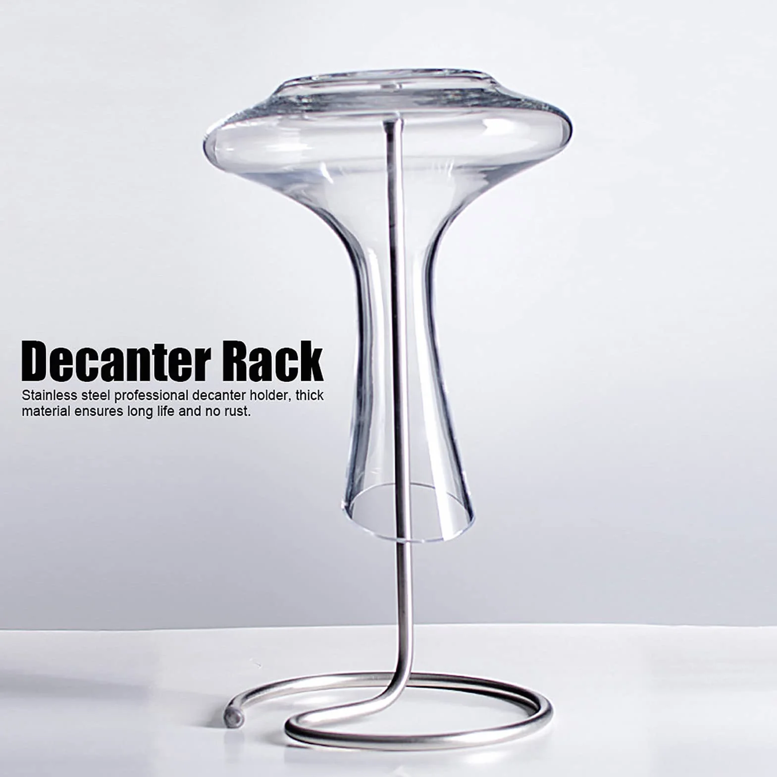 Soporte de secado de decantador de vino de acero inoxidable con cabeza de silicona
