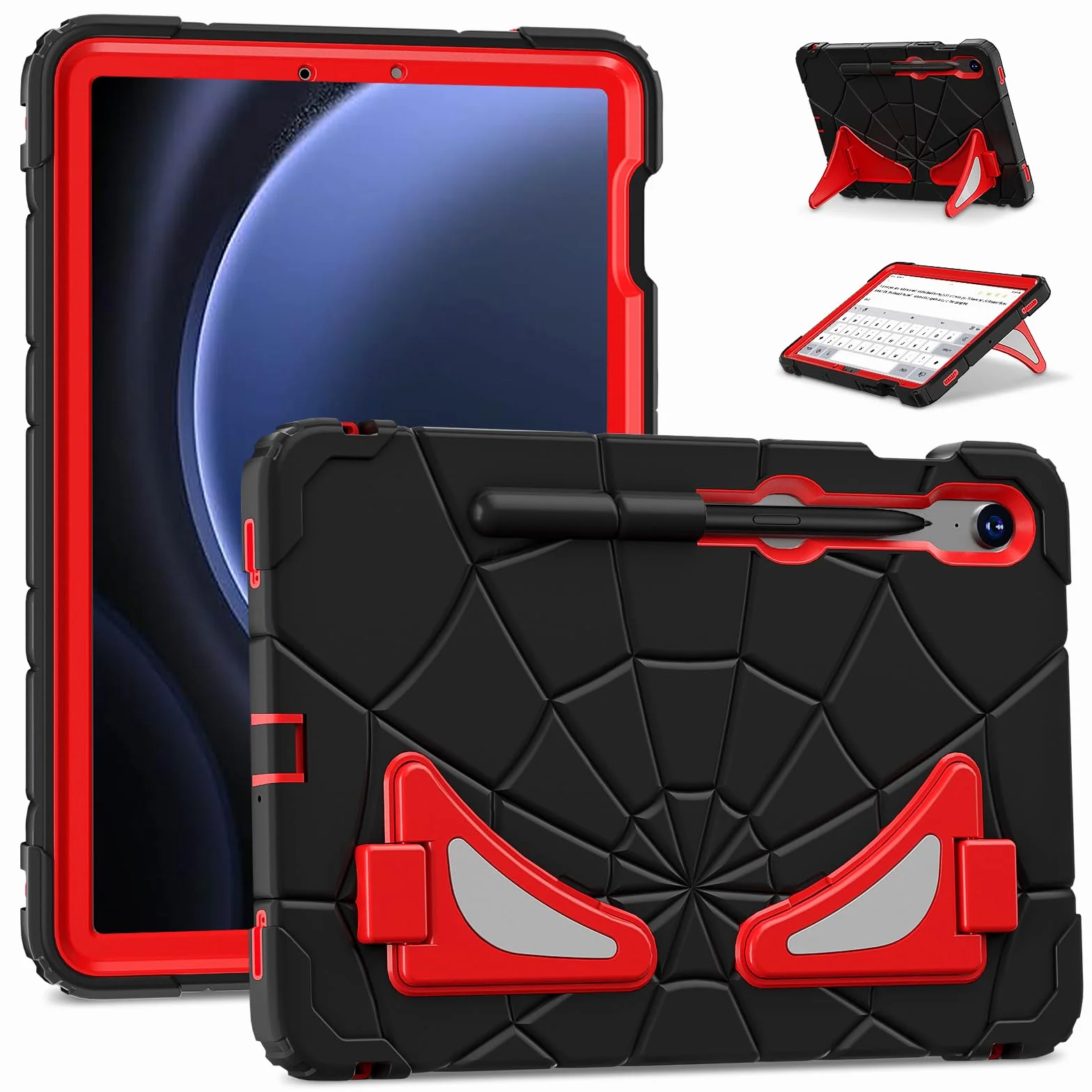 Funda resistente para niños para Samsung Galaxy Tab S10 Lite de 10.9 pulgadas 2025 SM-X400/X406B/S10FE con soporte dual y porta S Pen, funda resistente de PC+silicona a prueba de golpes para