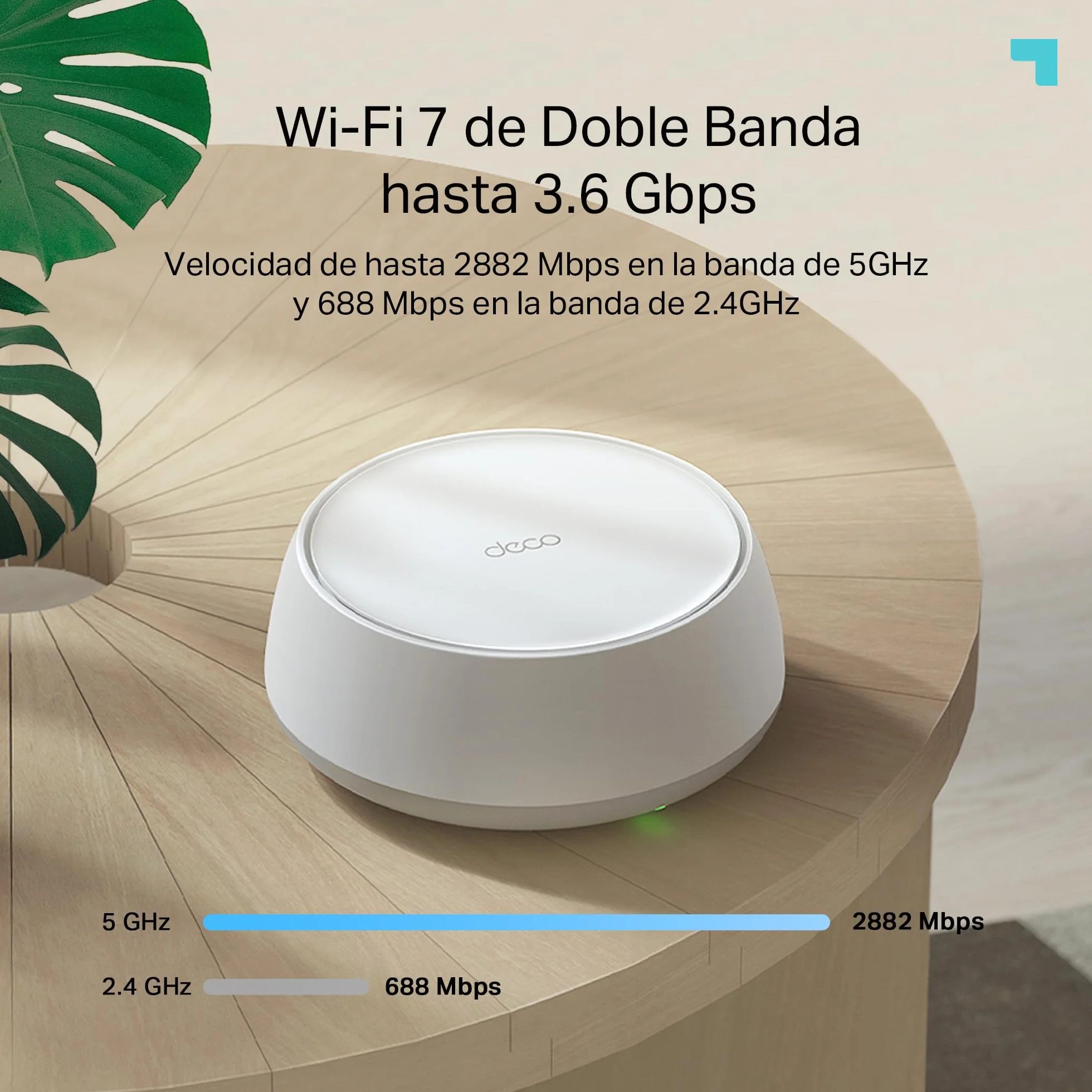 TP-Link Deco BE3600 (3-Pack) – Mesh Wi‑Fi 7 de Doble Banda hasta 3,6 GB/s, backhaul híbrido inalámbrico y por Cable, MLO, 2 Puertos Gigabit por Unidad, Seguridad HomeShield