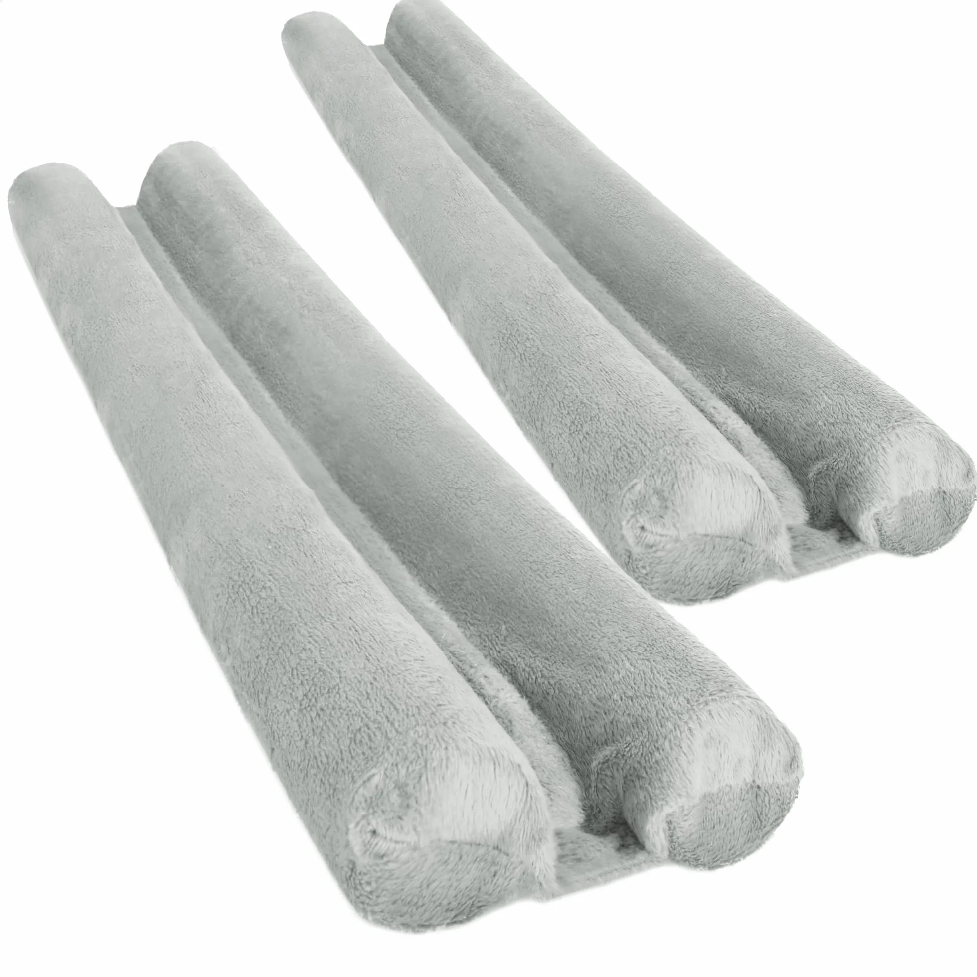 COM-FOUR® 2X Cortavientos para la Puerta - Junta Inferior de Puerta de Microfibra - Cortavientos con Doble Junta - protección contra Corrientes de Aire y Ruido (02 Stück - Grau)