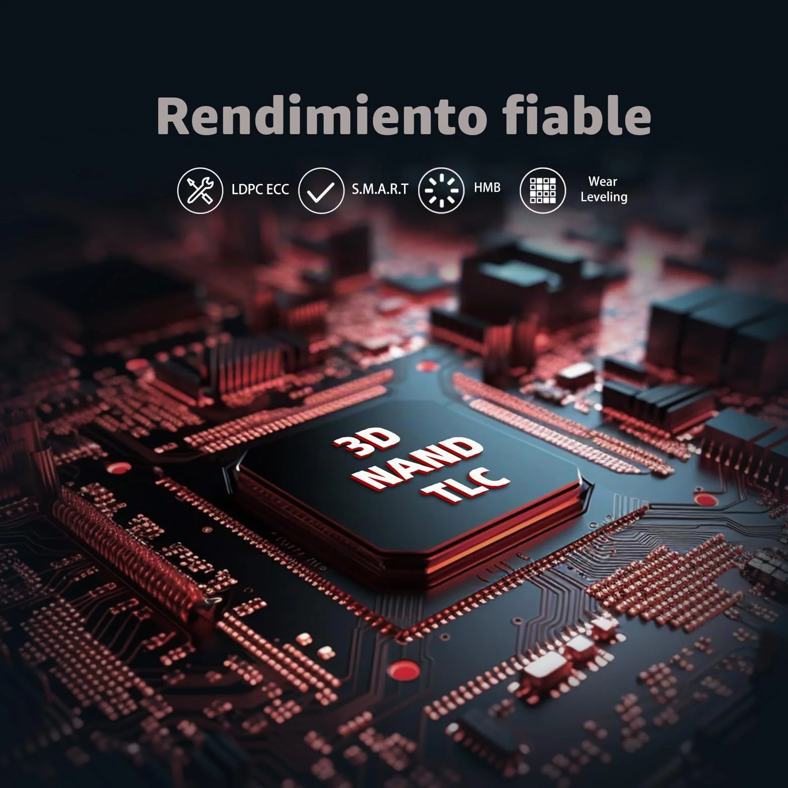 Kingspec NX Series Gen3x4 NVMe M.2 SSD de 1TB, hasta 3500 MB/s, Unidad Interna de Estado sólido 3D NAND Flash M2 2280, para Escritorio y portátil