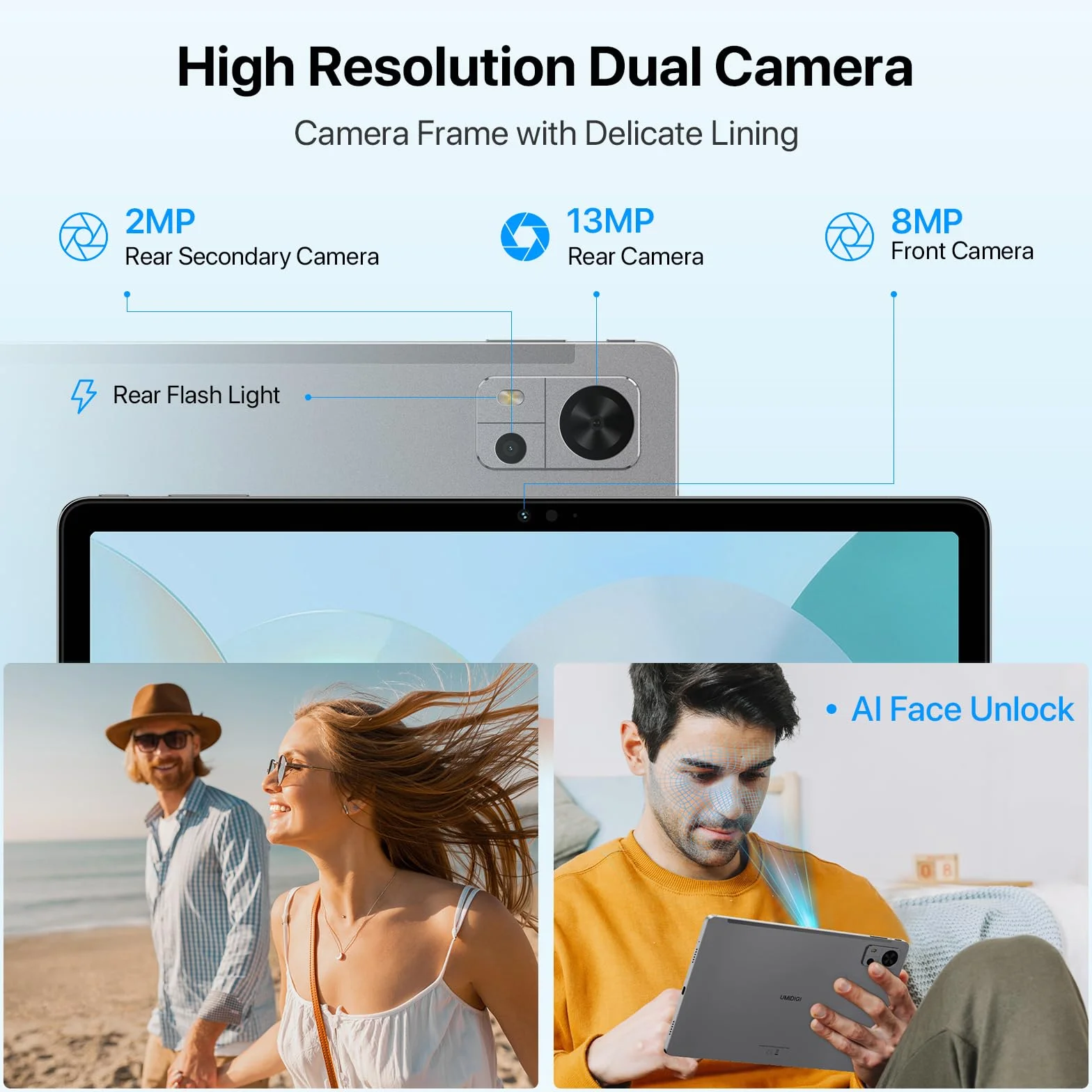 UMIDIGI G5 Tab 10.1 Zoll Tablet Android, 8GB+128GB (1TB TF) Tablet mit SIM-Kartenslot, 13MP+8MP Kamera, 6000mAh Akku, Octa-Core Prozessor, Widevine L1, GPS, Bluetooth, WiFi 5G/2.4G