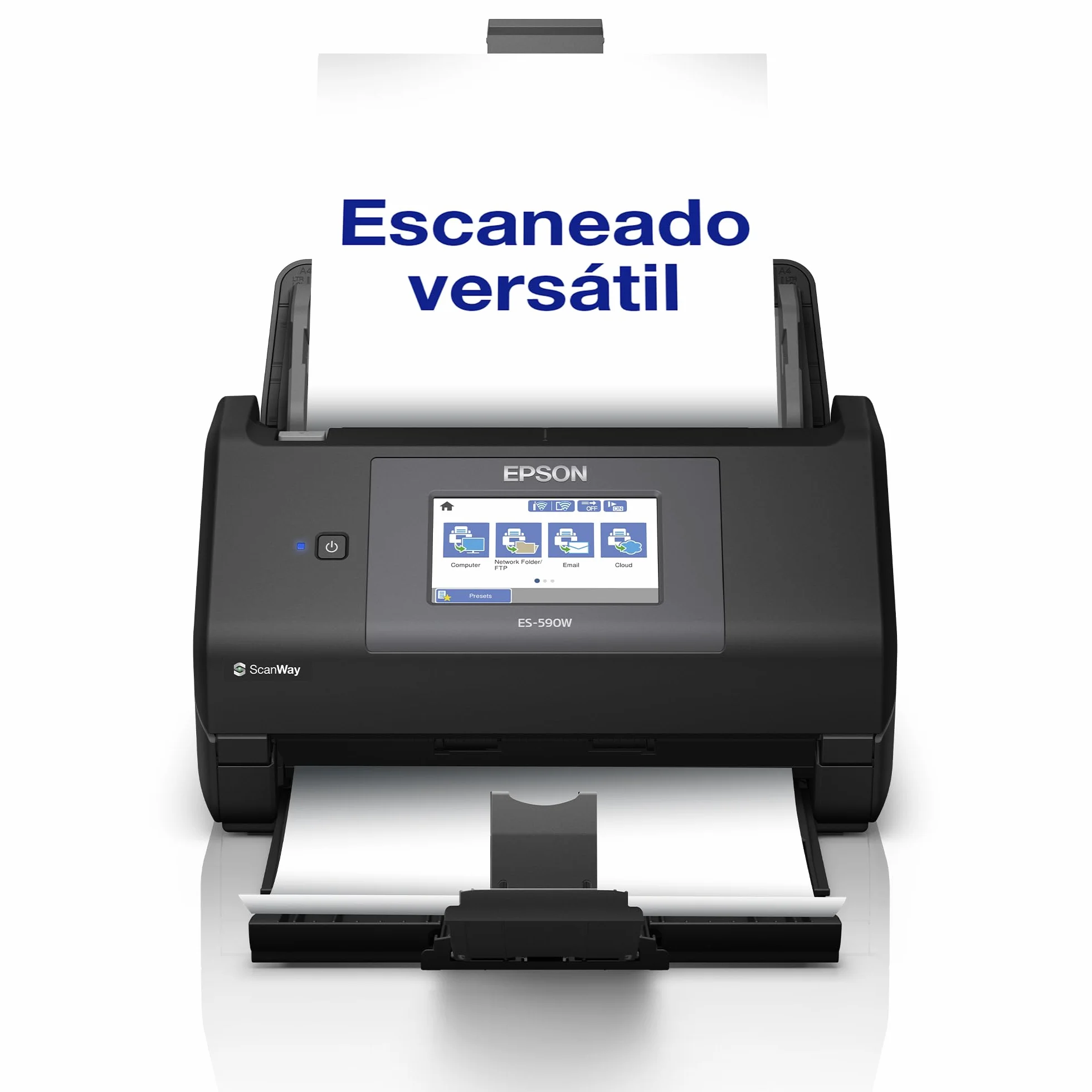 Epson Workforce ES-590W Escáner Wi-Fi 45 ppm 90 ipm Alimentador Automático 100 Hojas Pantalla Táctil 10,9 cm Color A4