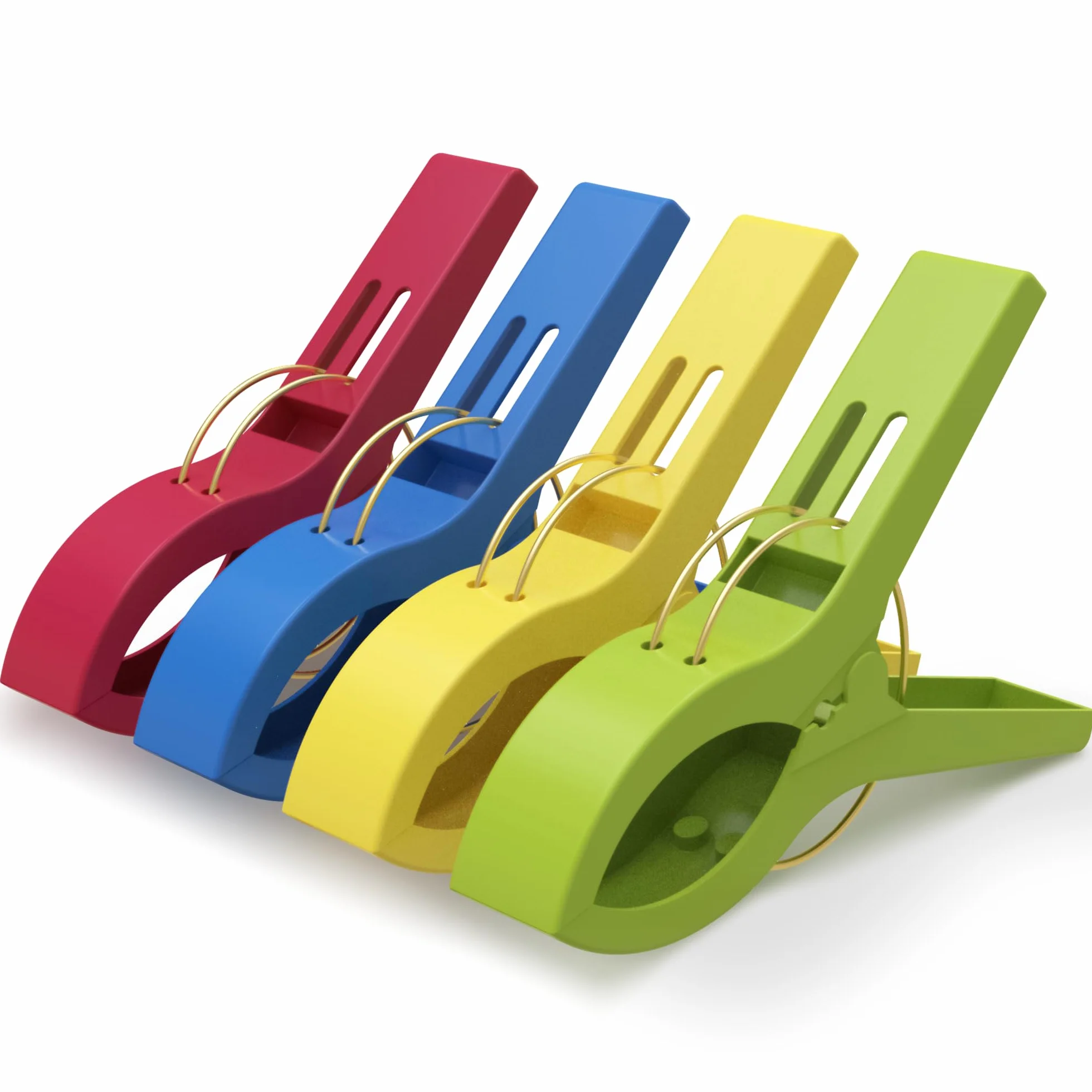 PORTENTUM Pinzas para Toalla de Playa, Set de 12, Multicolor, 12 x 8.5 x 2.1 cm