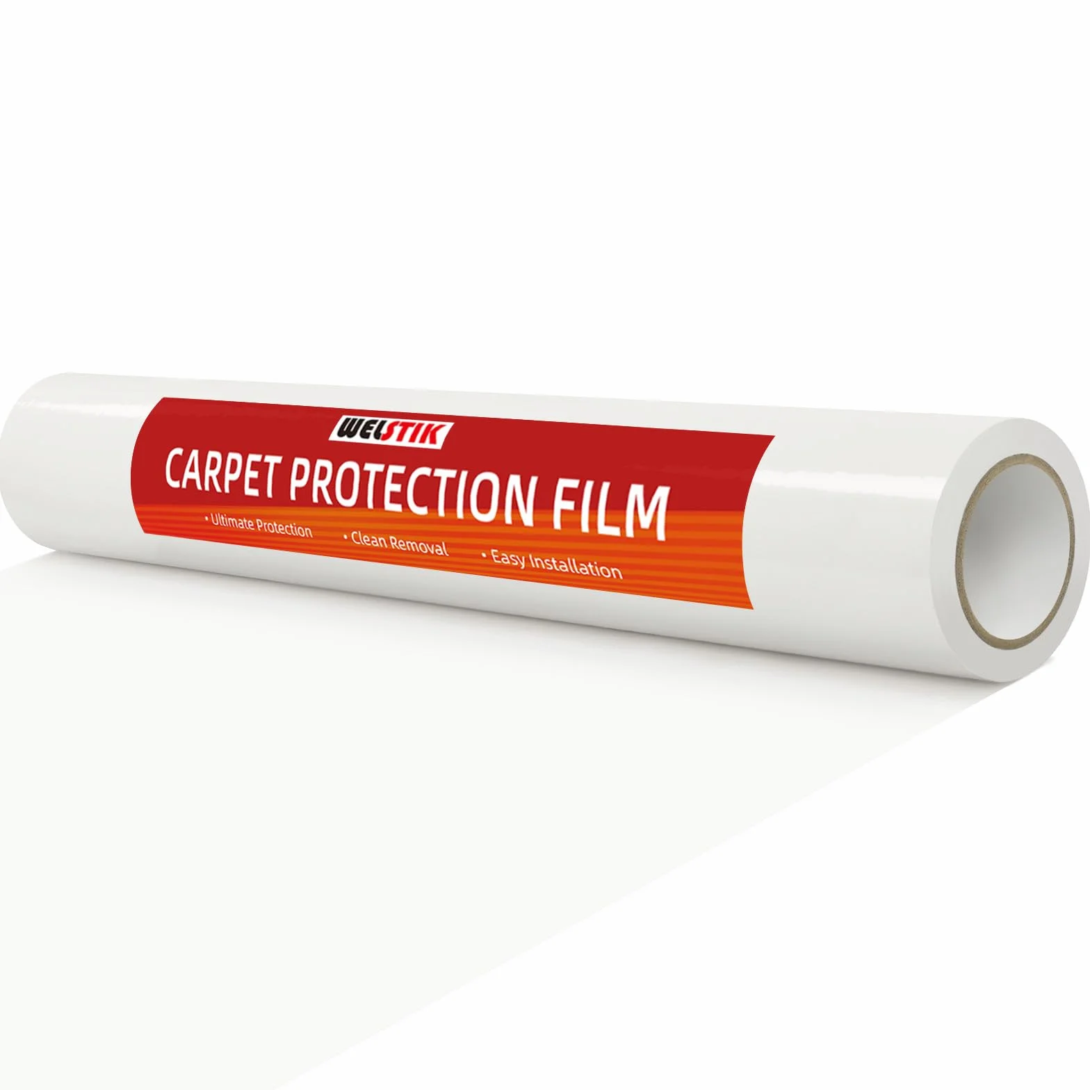 WELSTIK Película protectora transparente 61 cm x 200 pies, protector de alfombra de plástico resistente para superficies de construcción