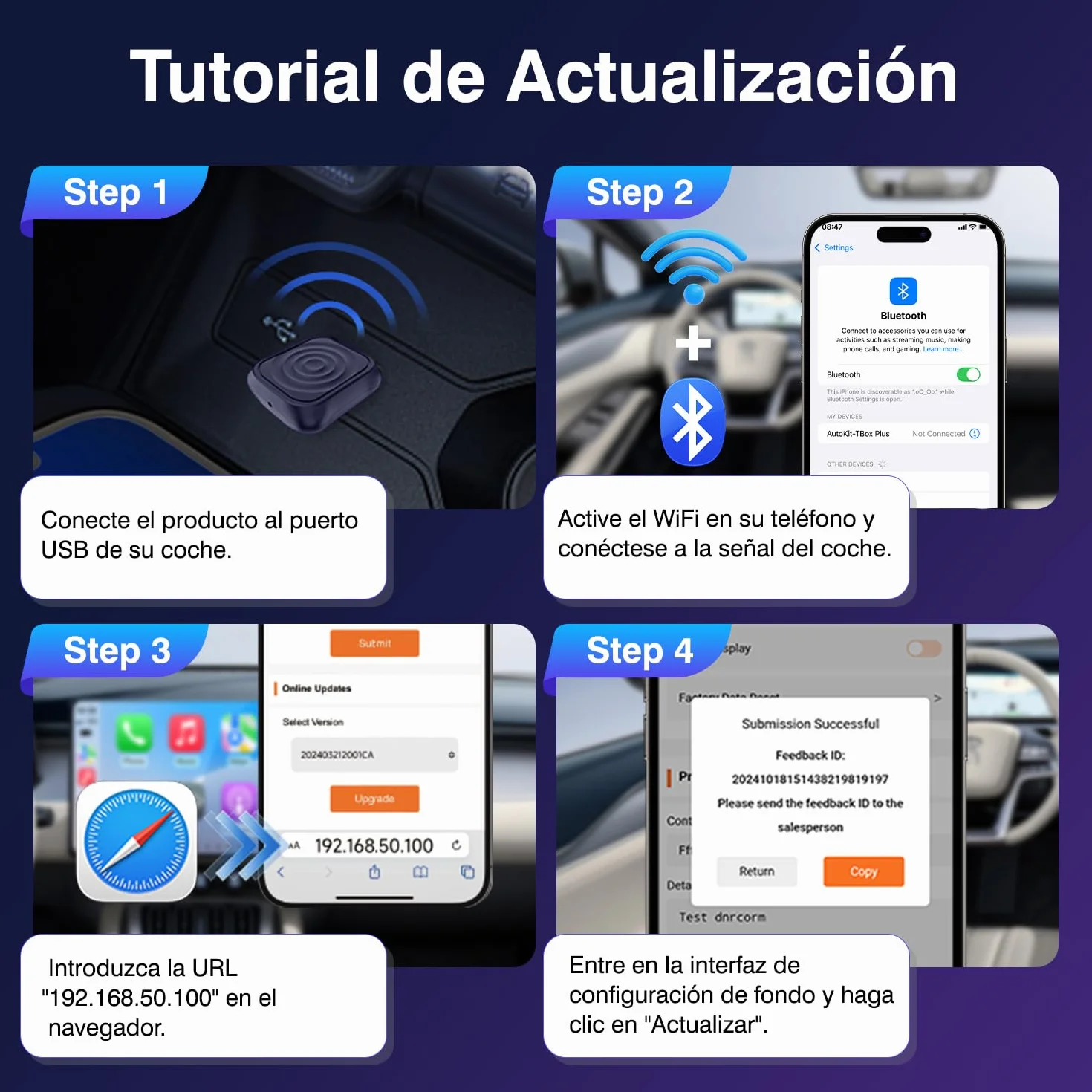 Carlinkit Adaptador inalámbrico CarPlay/Android Auto USB Mini Ultra para CarPlay con cable de fábrica y Android Auto con cable OEM, Plug & Play Wireless CarPlay/Android Auto Dongle compatible con iOS