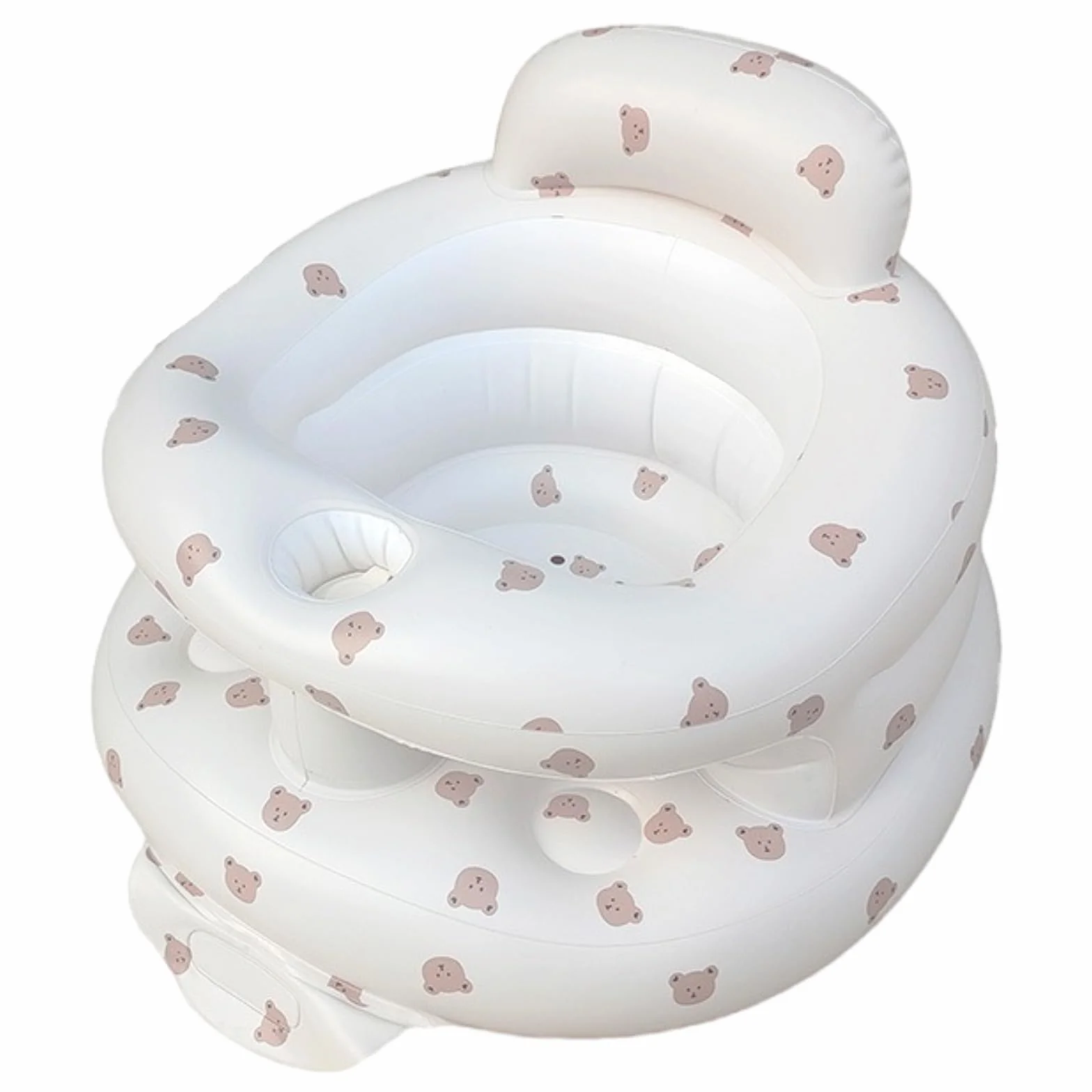 Asiento inflable para bebés 3-36 meses con bomba integrada, soporte de espalda