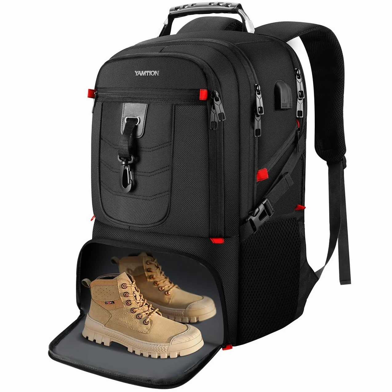 Mochila para Portátil de 18,4 Pulgadas con Compartimento para Zapatos y Puerto de Carga USB, Bolsa Deportiva para Viajes de Negocios,Universidad,Mochila Escolar para Niños Hombres Mujeres