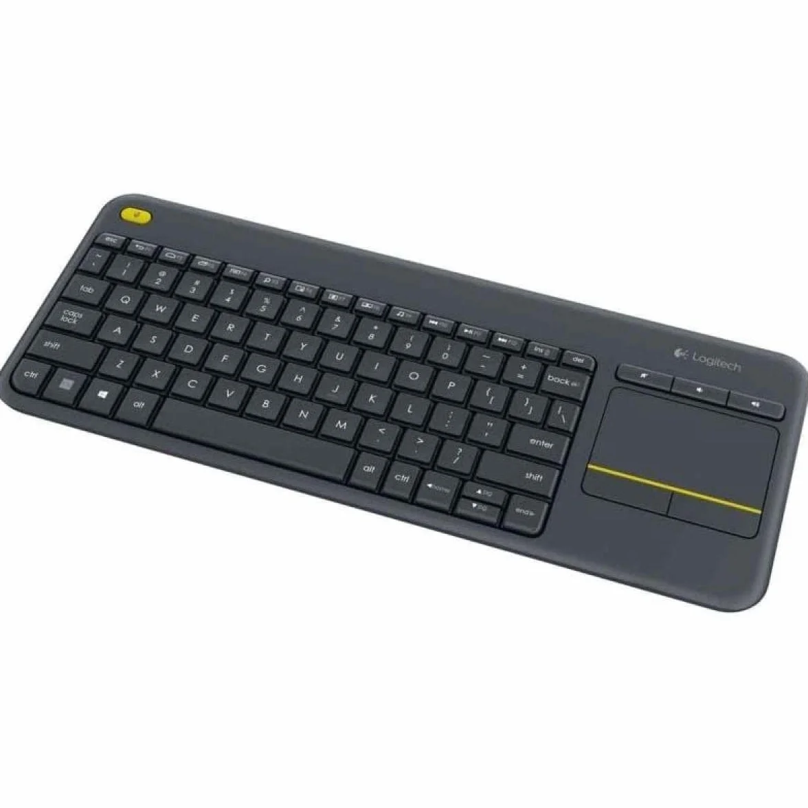 Logitech K400 Teclado Táctil Inalámbrico Plus para TV con un Control Multimedia y Panel Táctil, Teclado HTPC para TV conectada a PC, Windows, Android, Chrome OS, Portátil, QWERTY Español - Negro