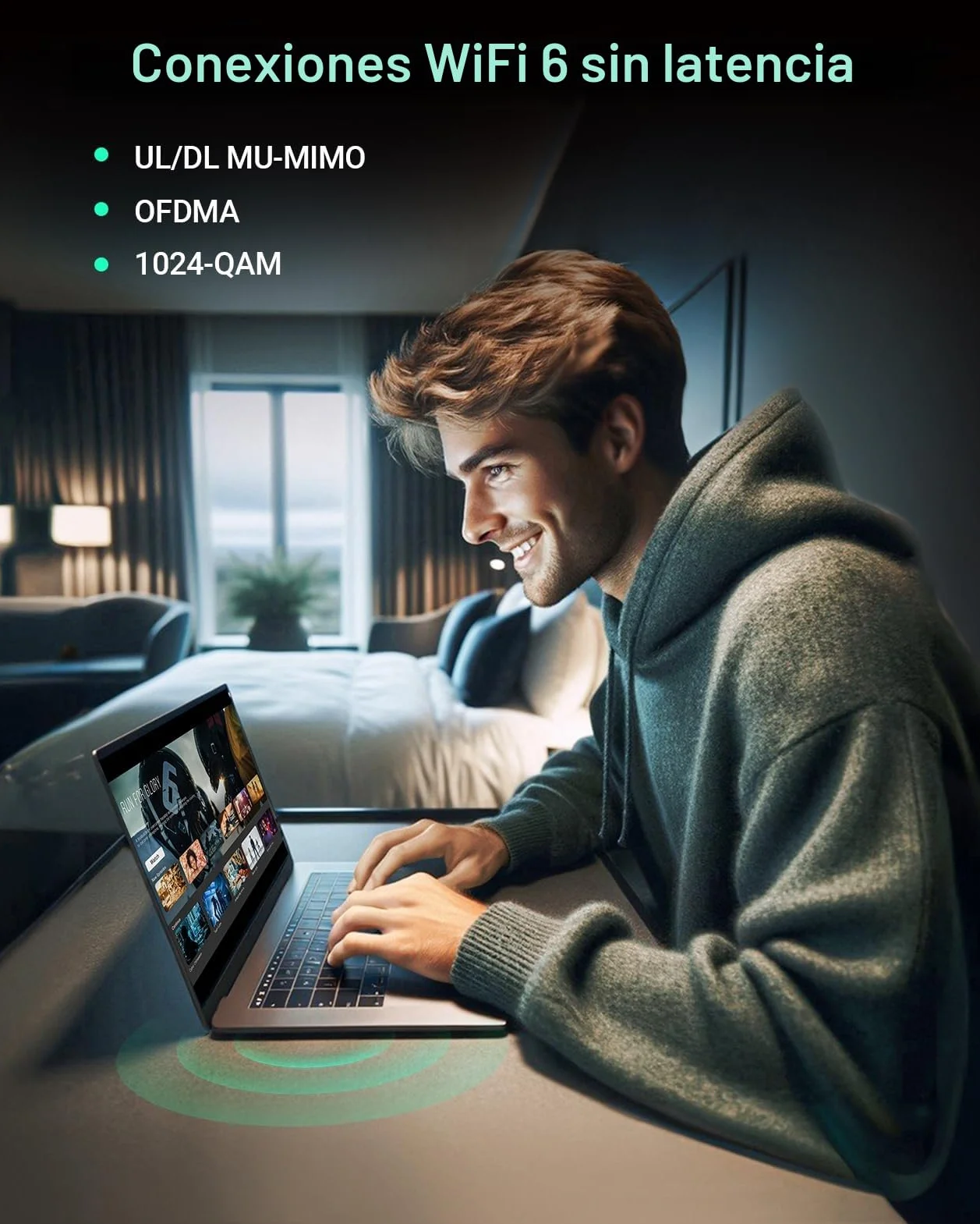 BrosTrend WiFi 6 Tarjeta de Red WiFi para Portátil, 1800Mbps Tarjeta WiFi y Bluetooth 5.2 Doble Banda 5GHz / 2.4GHz, M.2 Inalámbrico Tarjeta WiFi PC Soporte Windows 10/11 (64bit), Vida ÚTI Protección