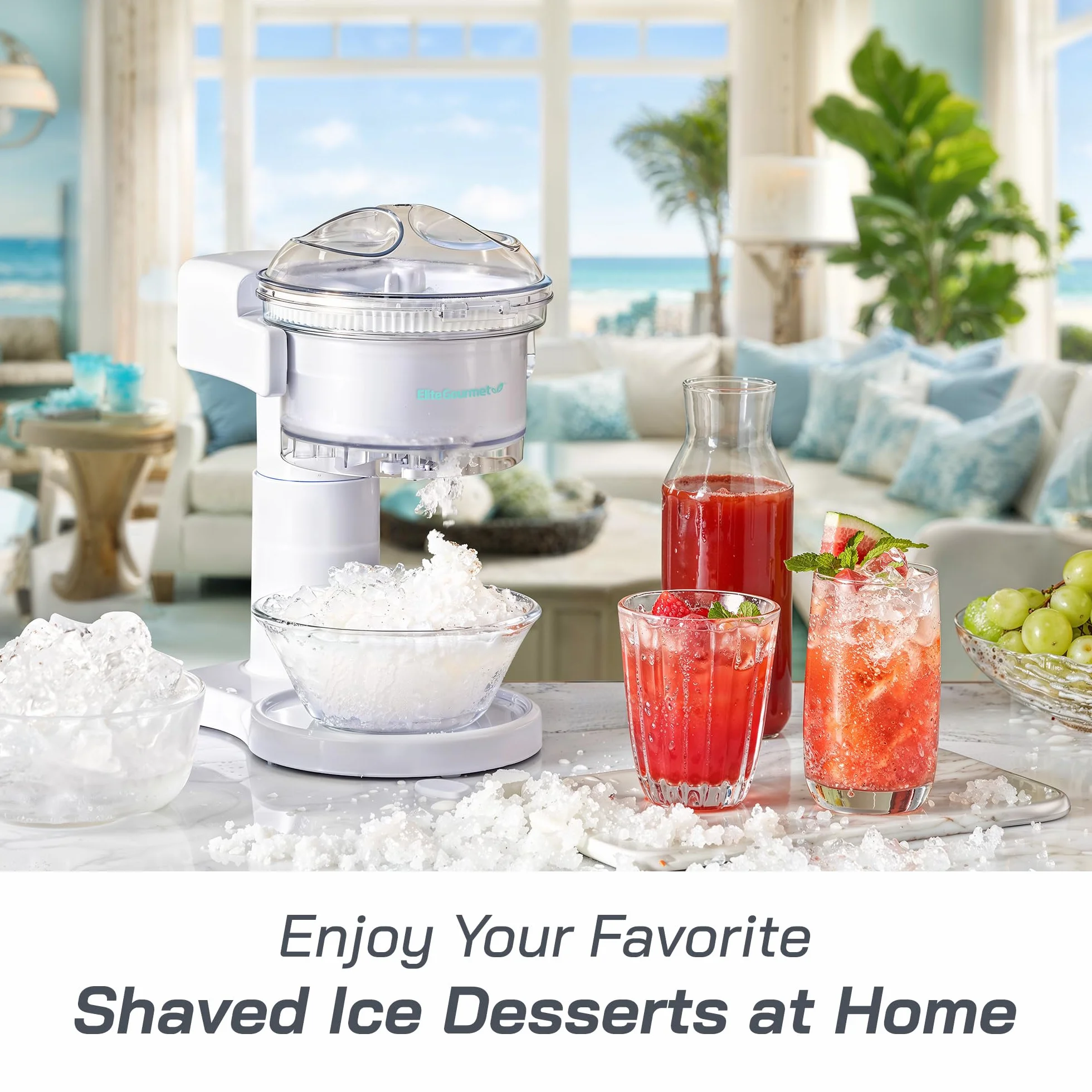 Elite Gourmet ESI1201 Máquina de hielo raspado y cono de nieve, plástico, blanco