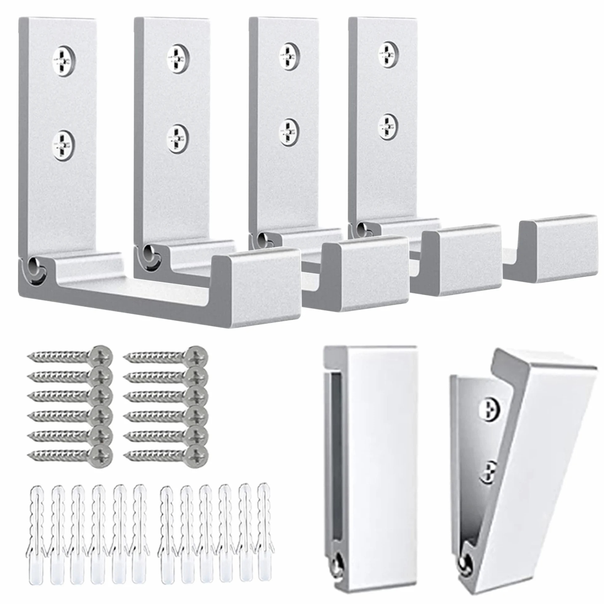 Ganchos plegables OHIYO de aleación de aluminio para trabajo pesado 6 piezas con tornillos de montaje