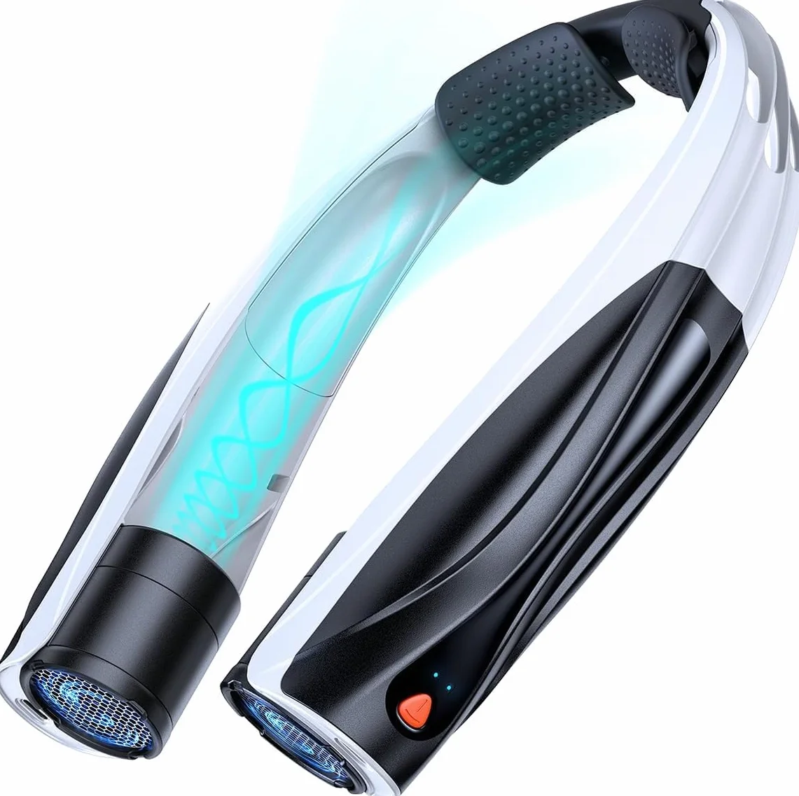 Lepwings Ventilador de Cuello, Mini Ventilador Portatil Recargable USB 6000 mAh, Ventilador Cuello con 6 Velocidades, Ventilador Personal Ligero Ideal para Viajes, Oficina, Hogar y Aire Libre - Negro