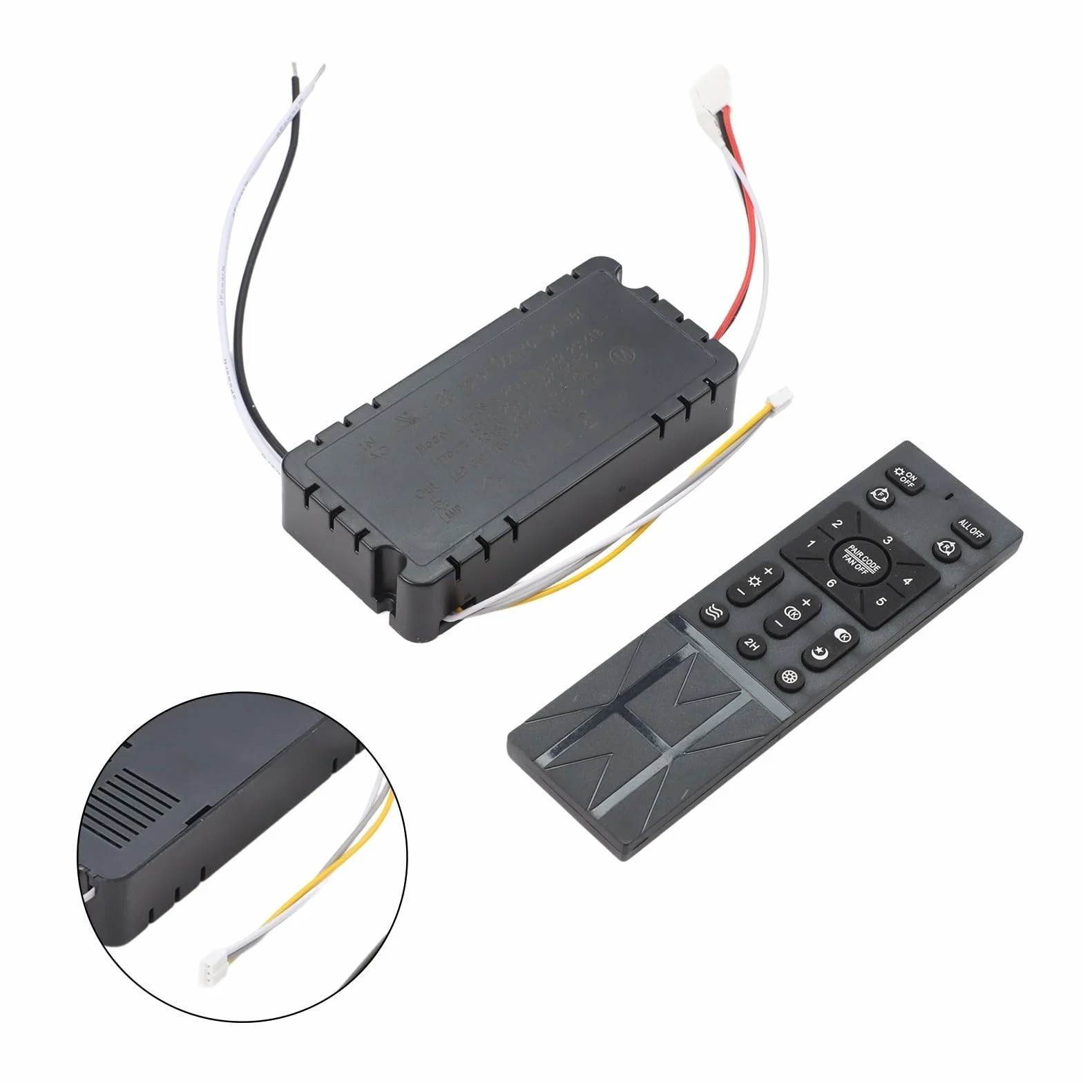 Kit de controlador de atenuación inalámbrico de luz de ventilador de techo, controlador de frecuencia variable de 6 velocidades con monitor de batería