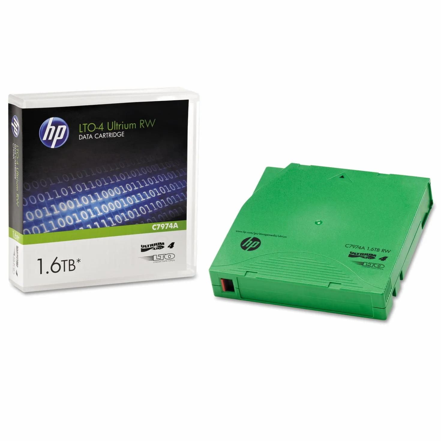 HP C7974A cinta en blanco - Cinta virgen (LTO, 800 GB, 1600 GB, Verde, 16 - 32 °C, 1,265 cm)