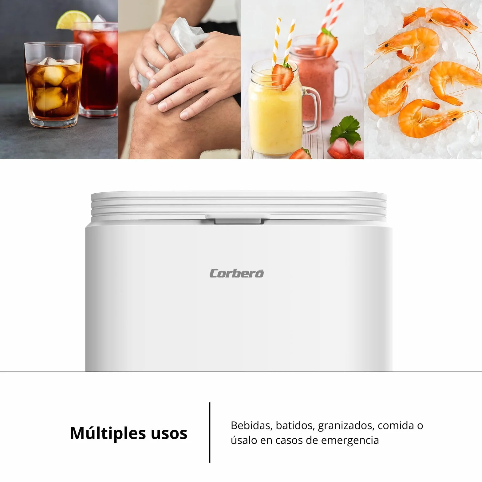Corberó Máquina de Hielo Automática CMICE12 12 Kg/24h 1,3L Blanco