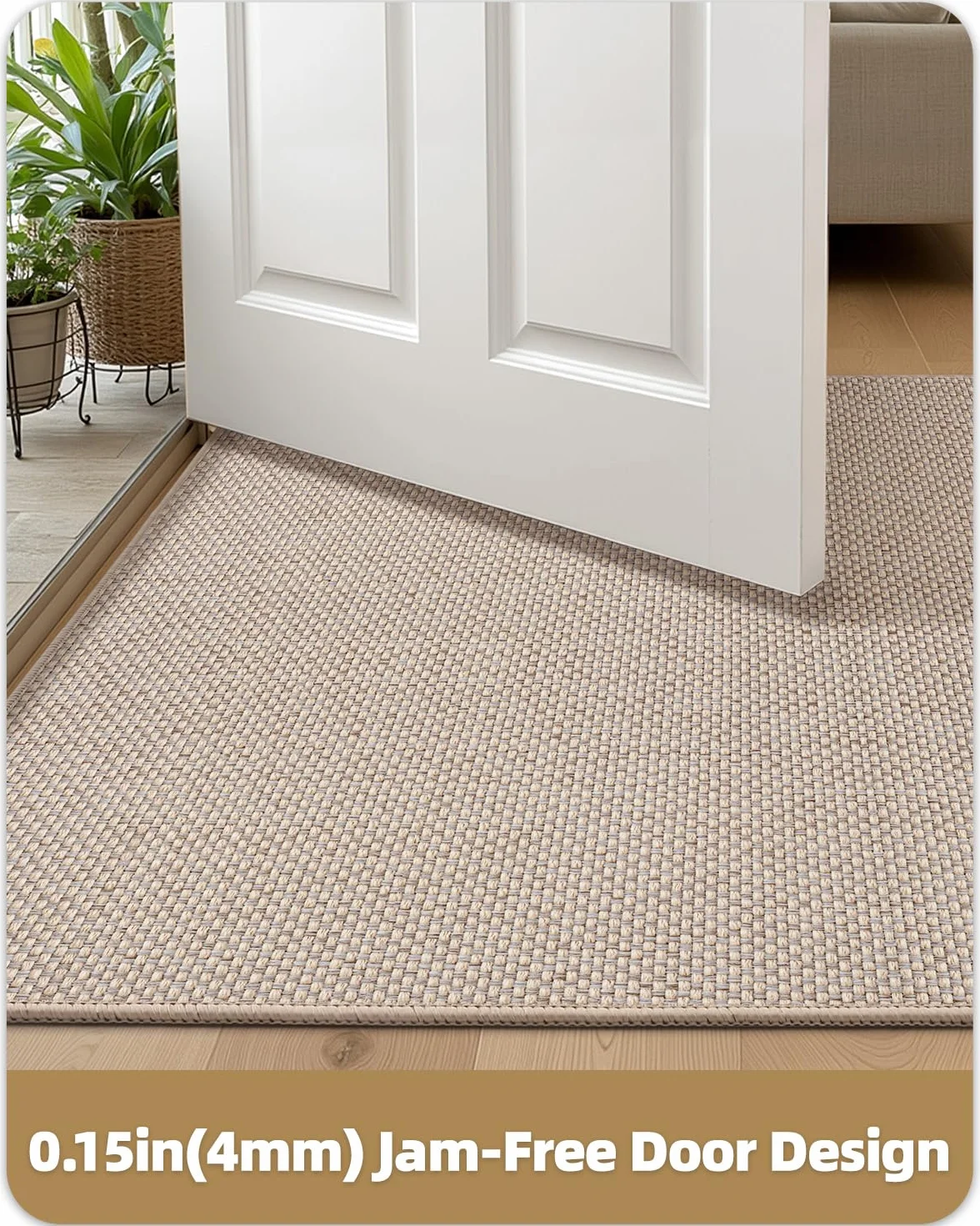 Color&Geometry Delgada Alfombra de Puerta Interior 43x75cm Antideslizante Lavable para Entrada Beige